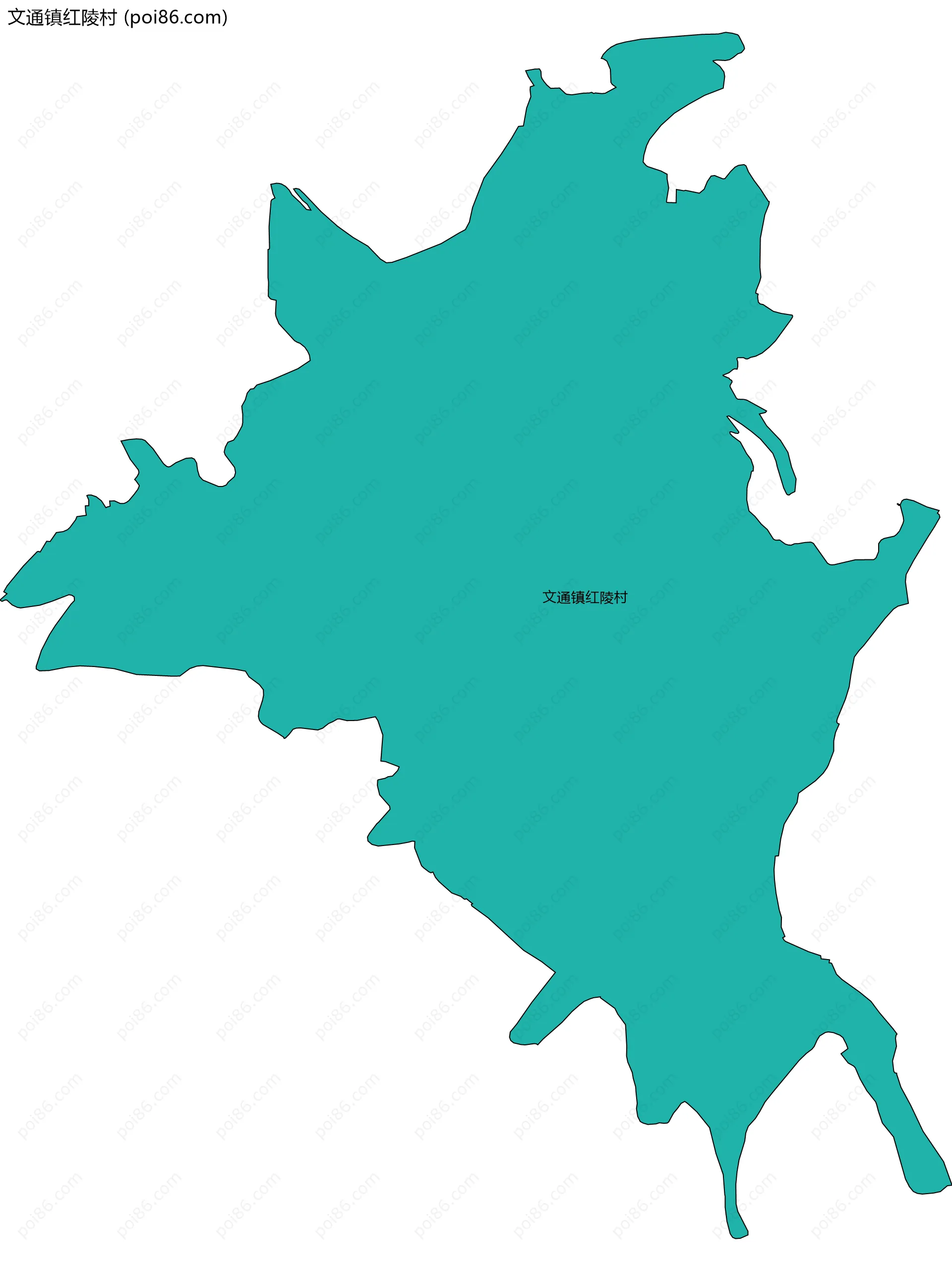 文通镇红陵村边界地图