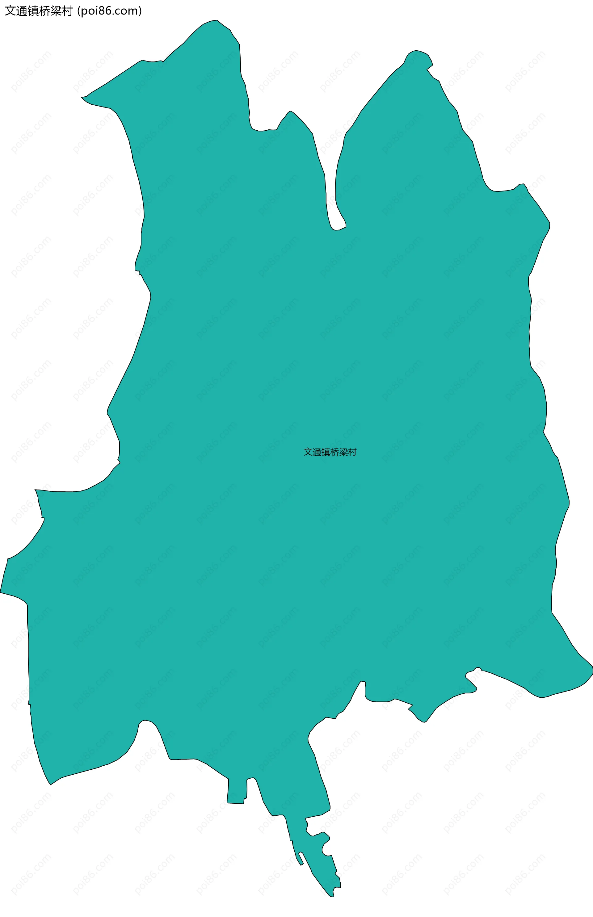 文通镇桥梁村边界地图