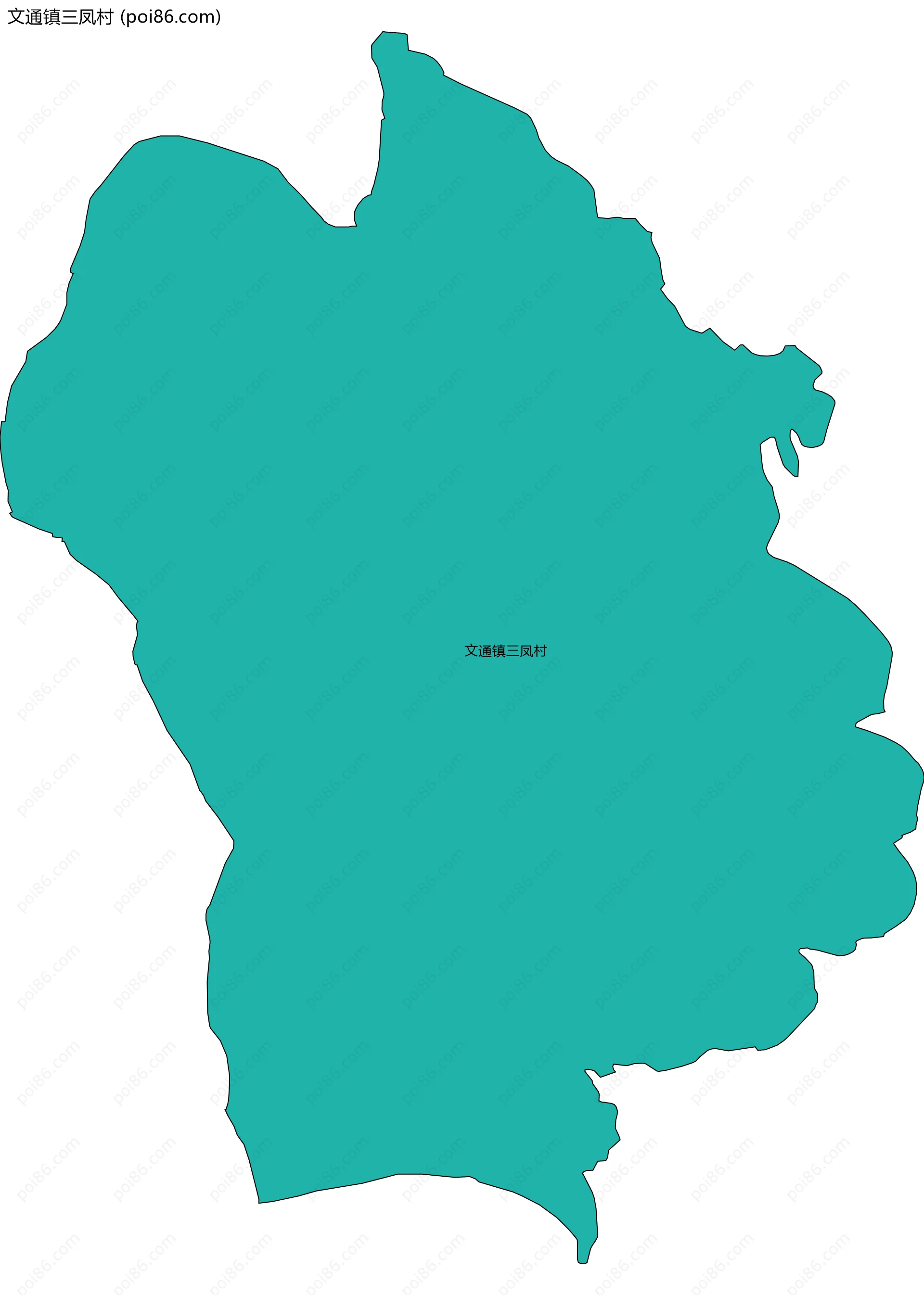文通镇三凤村边界地图