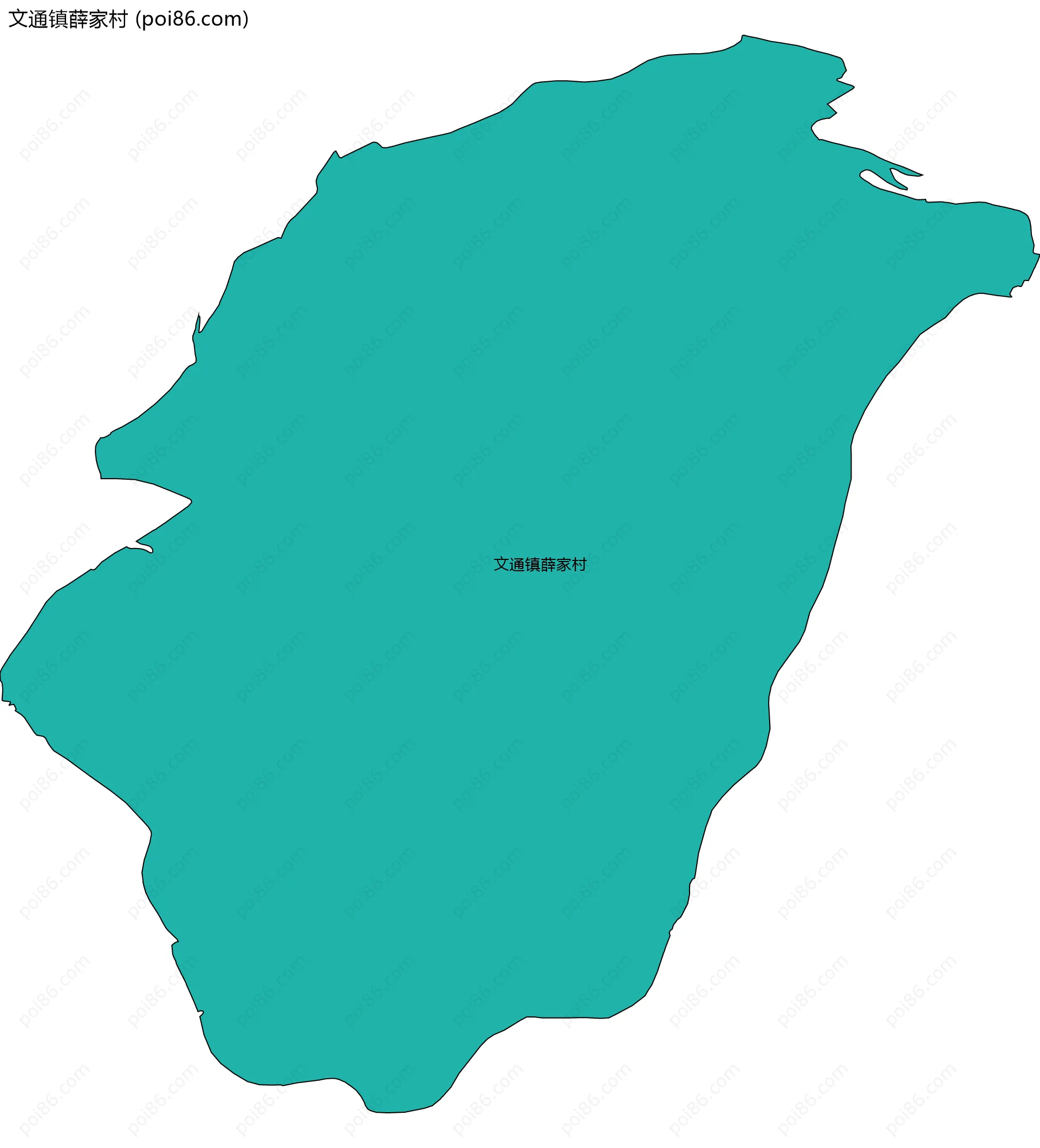 文通镇薛家村边界地图