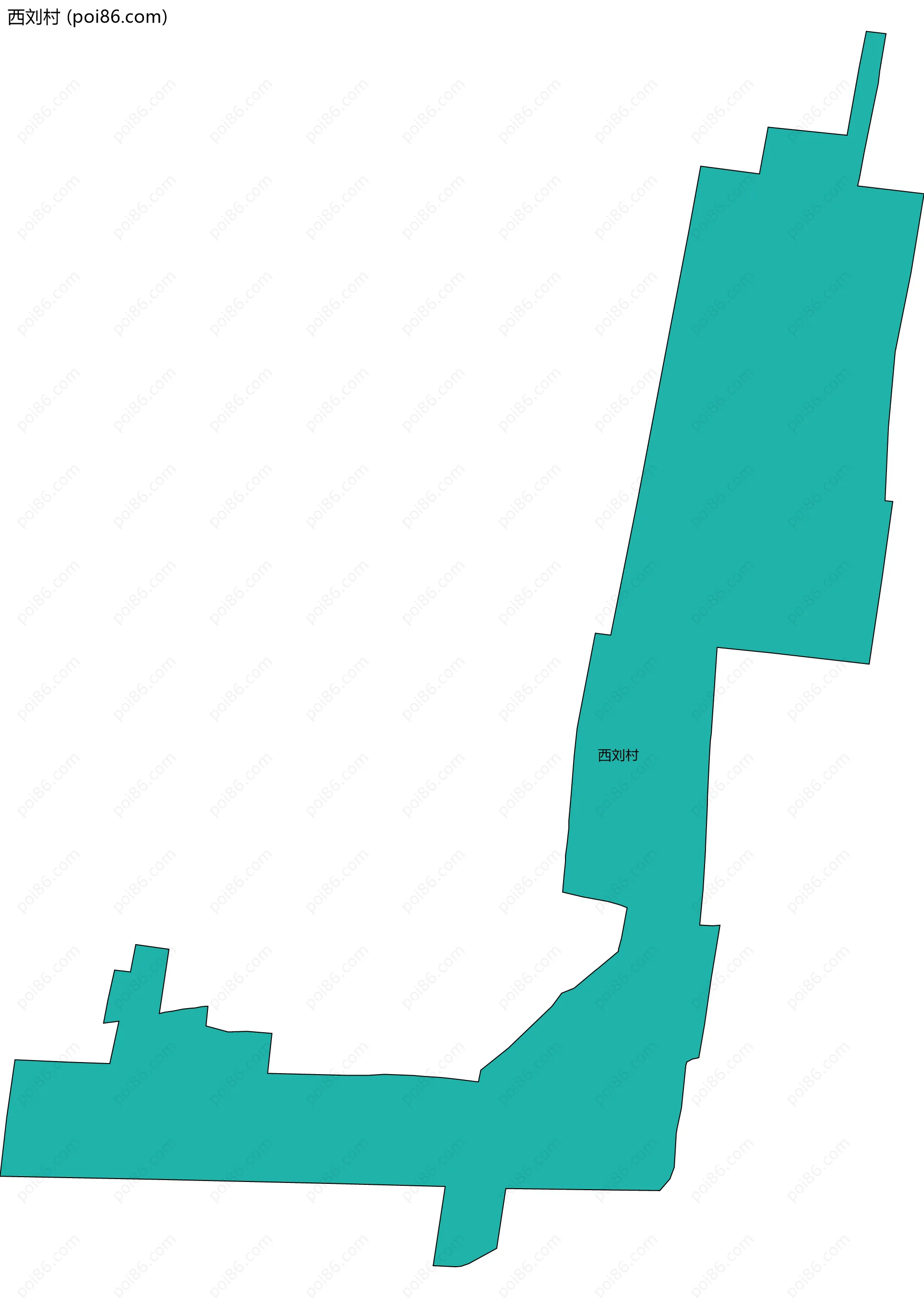 西刘村边界地图