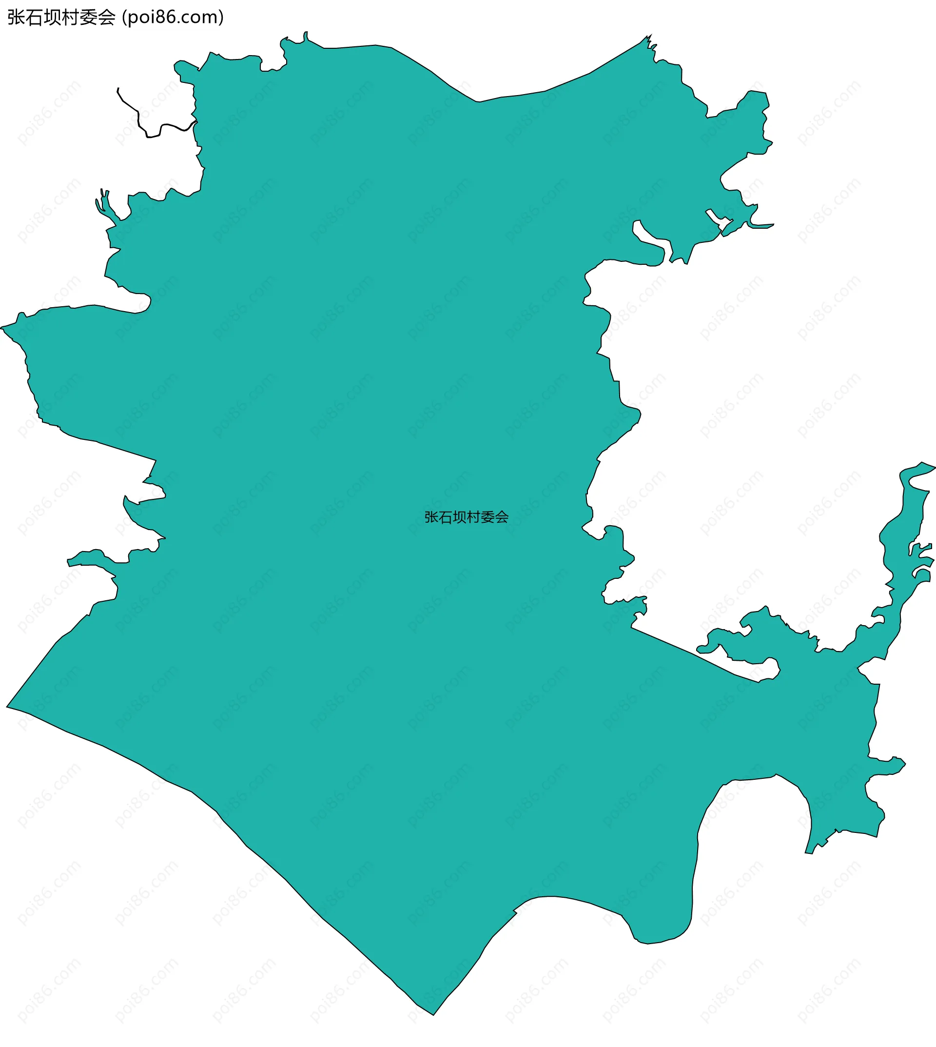 张石坝村委会边界地图