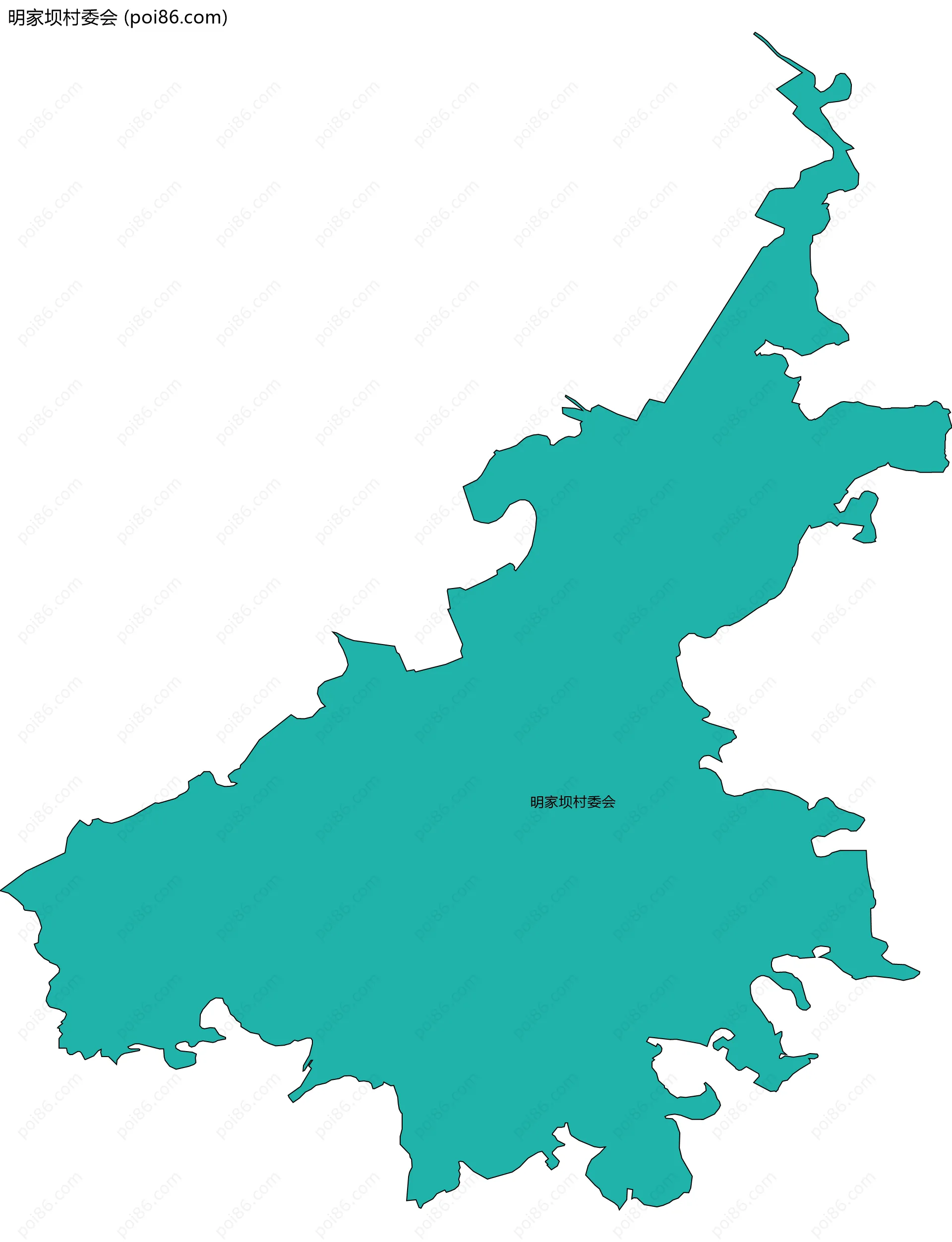 明家坝村委会边界地图