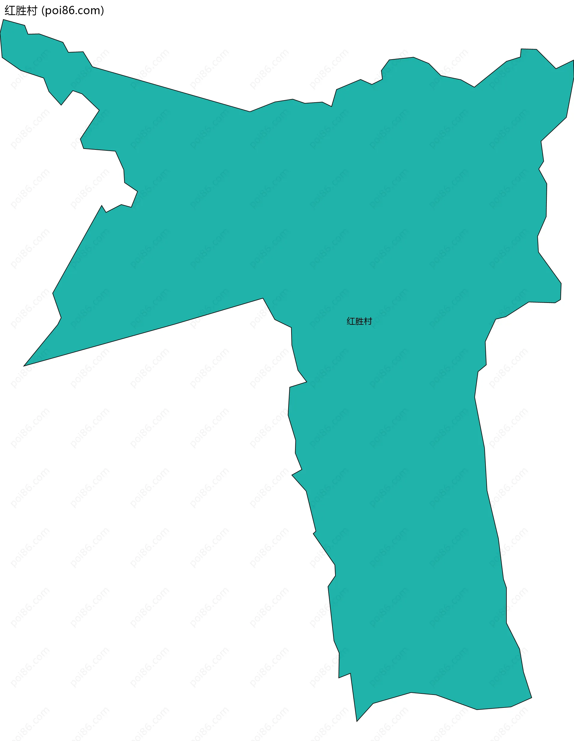 红胜村边界地图