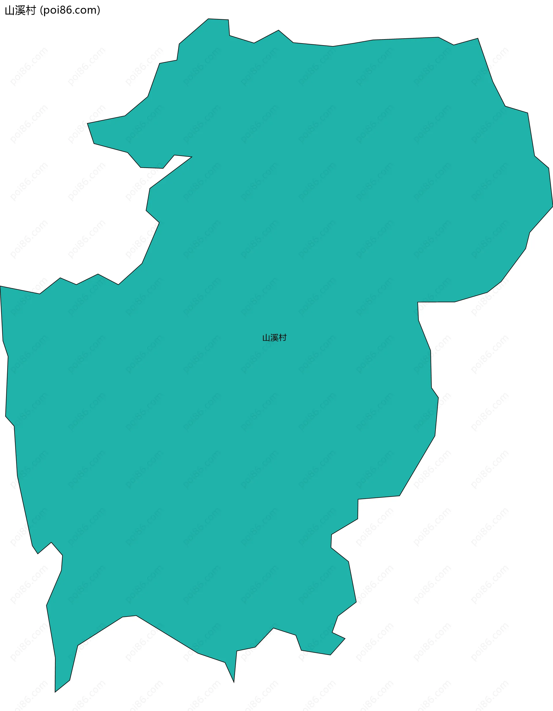 山溪村边界地图