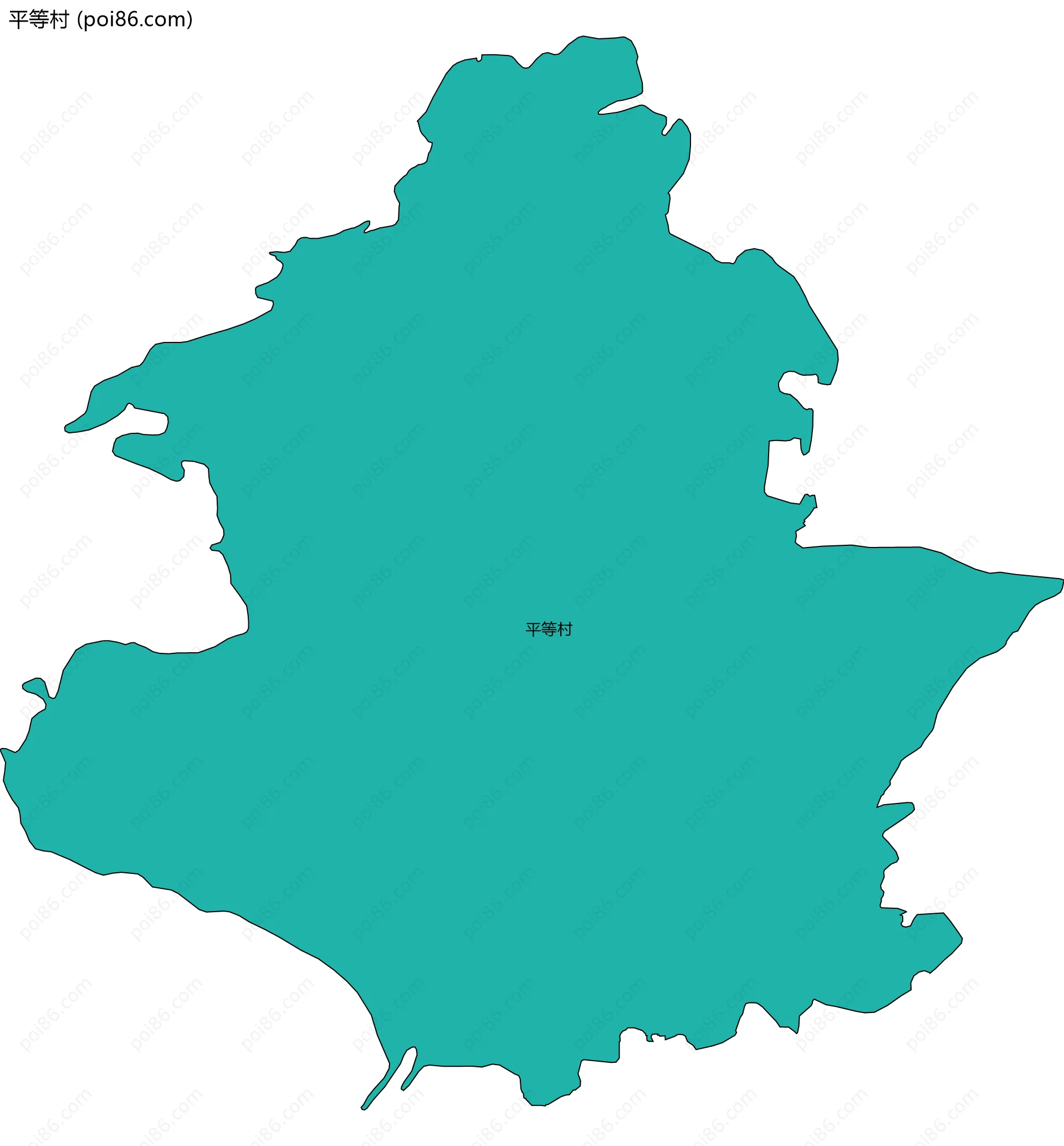 平等村边界地图