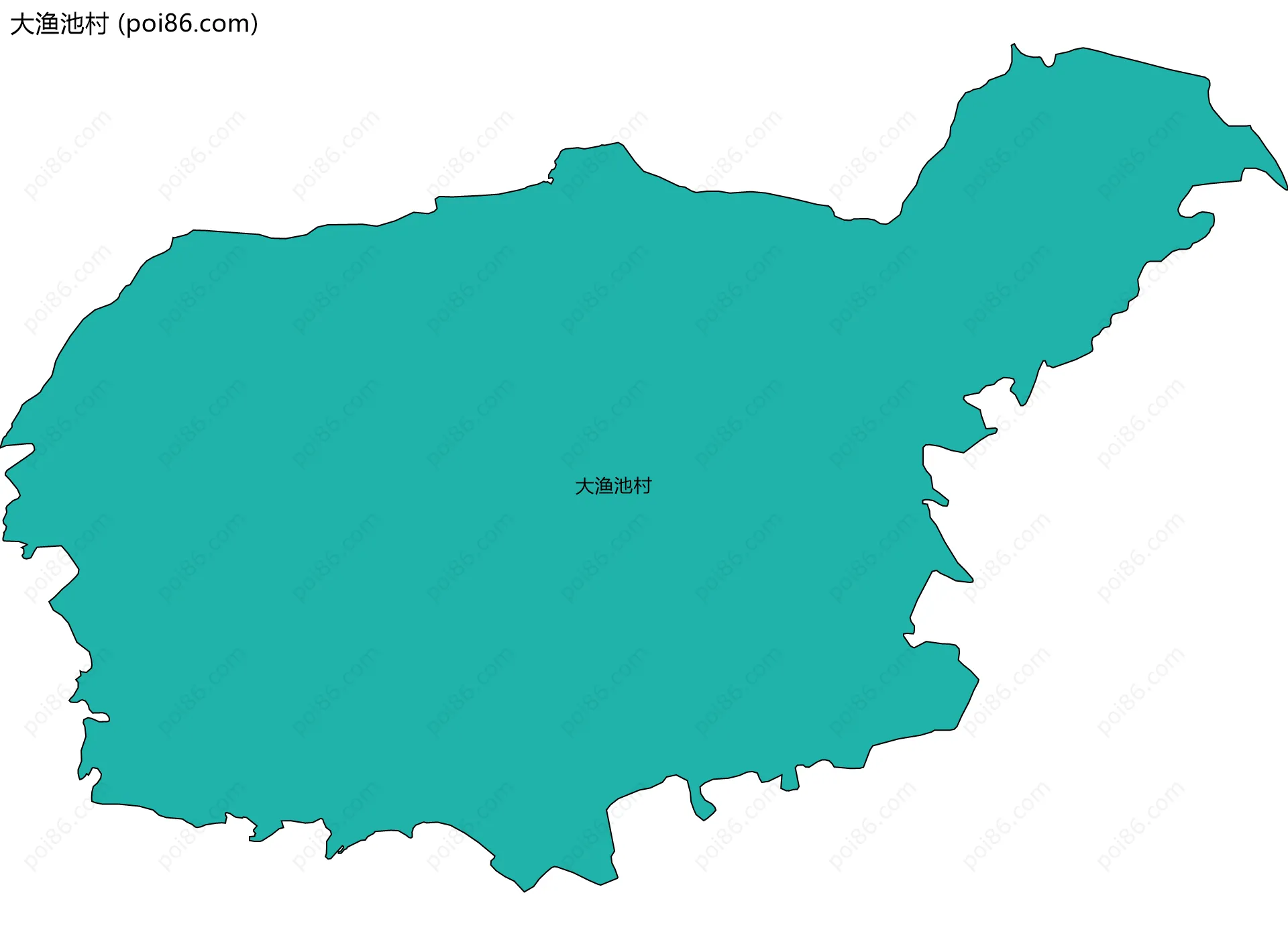 大渔池村边界地图