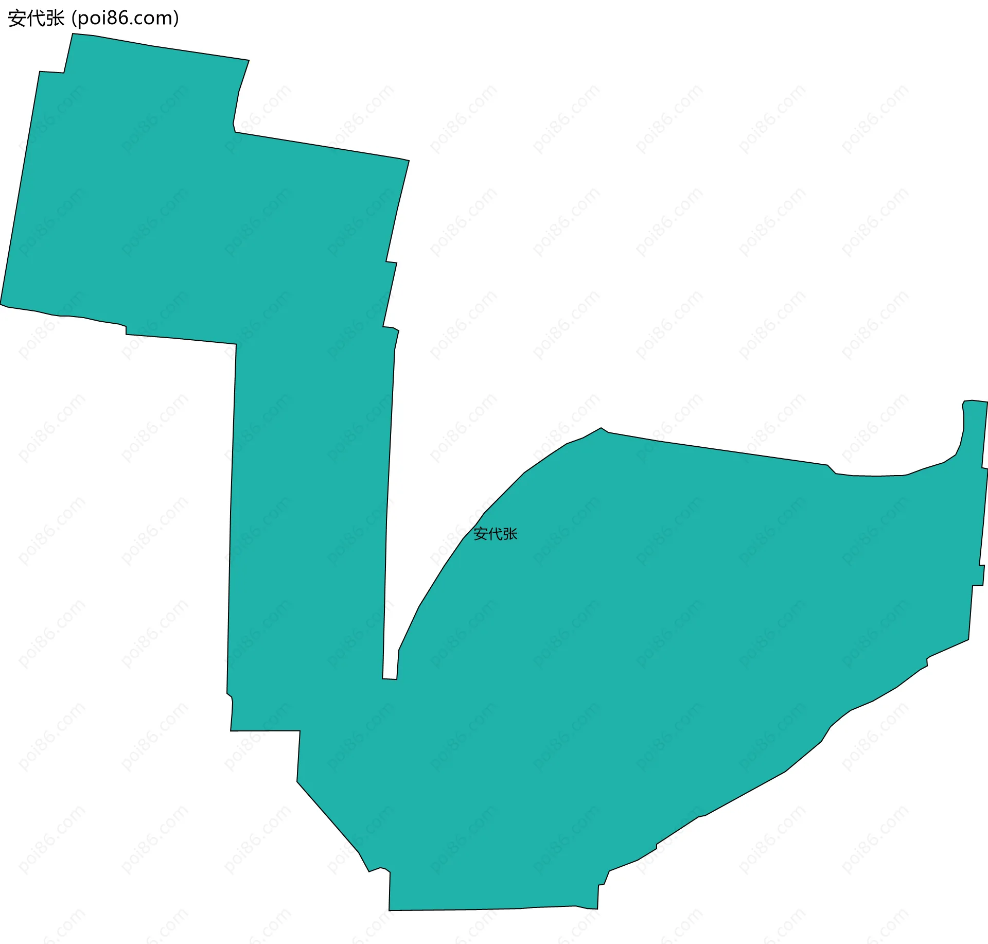 安代张边界地图