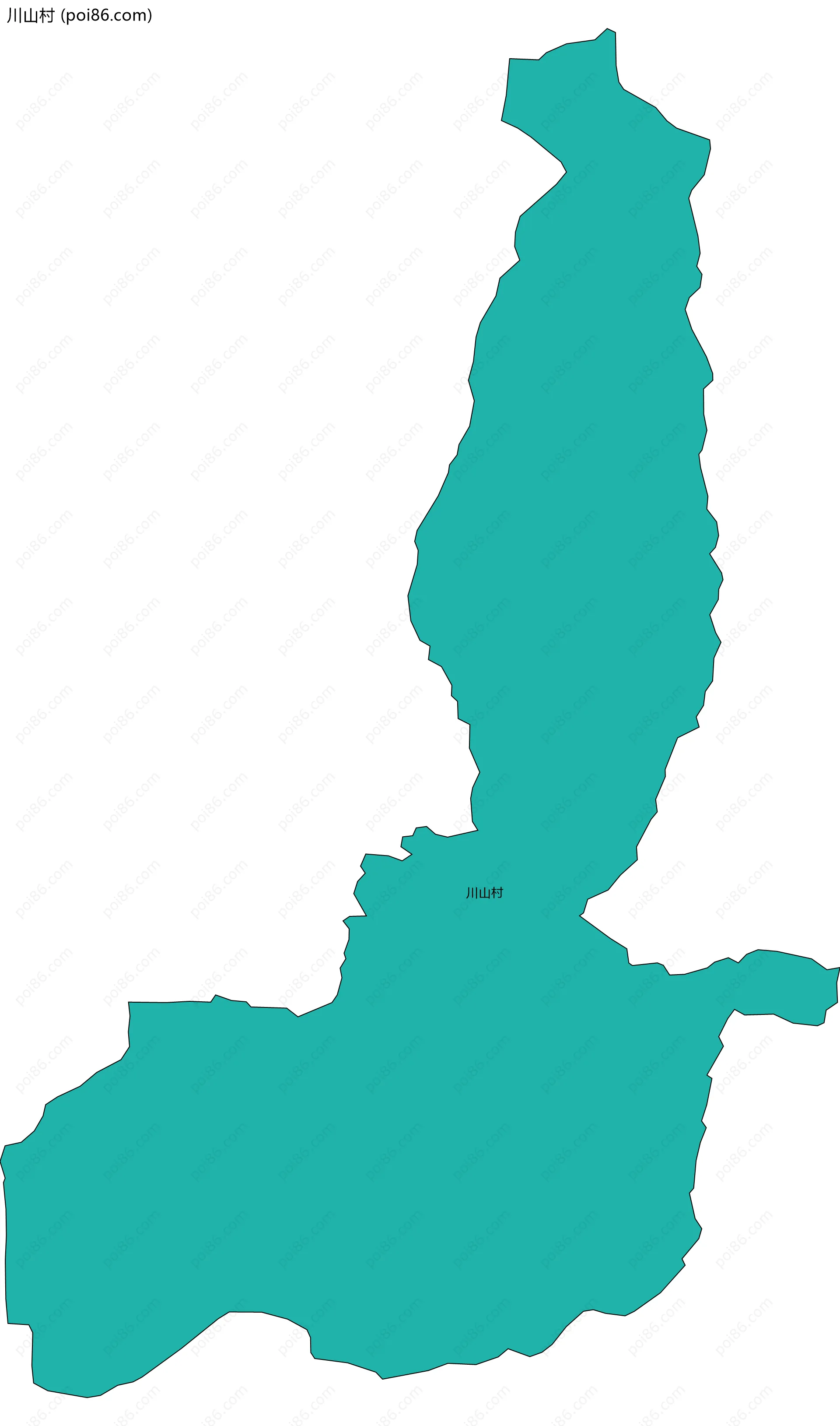 川山村边界地图