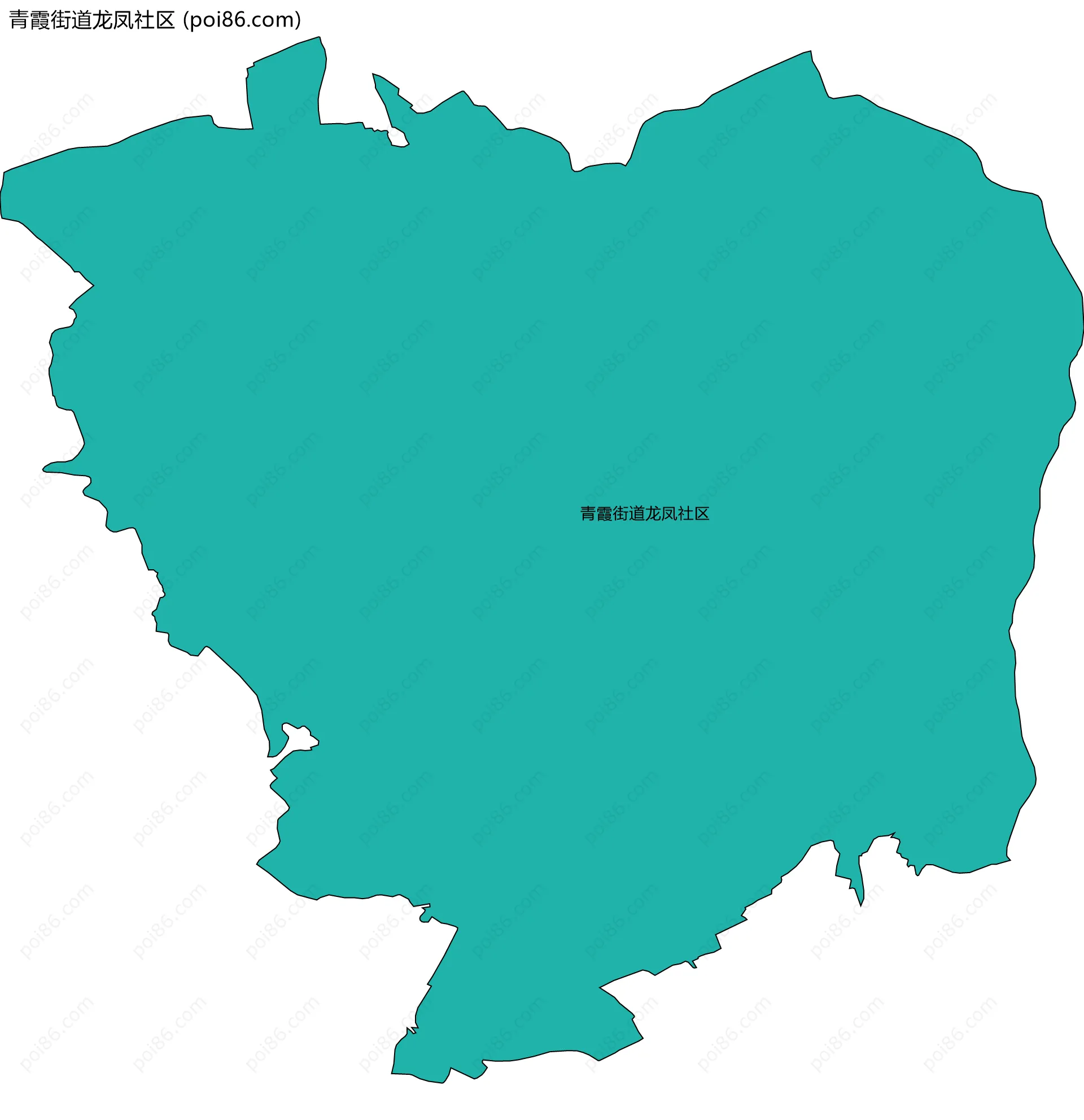 青霞街道龙凤社区边界地图