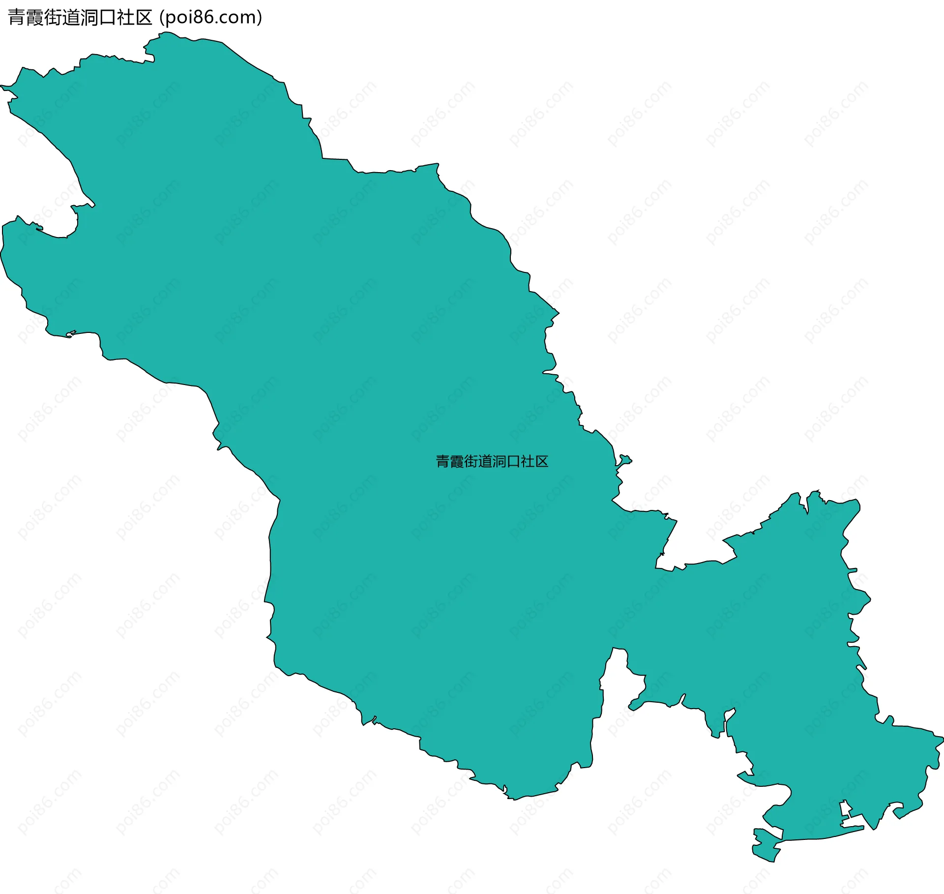青霞街道洞口社区边界地图