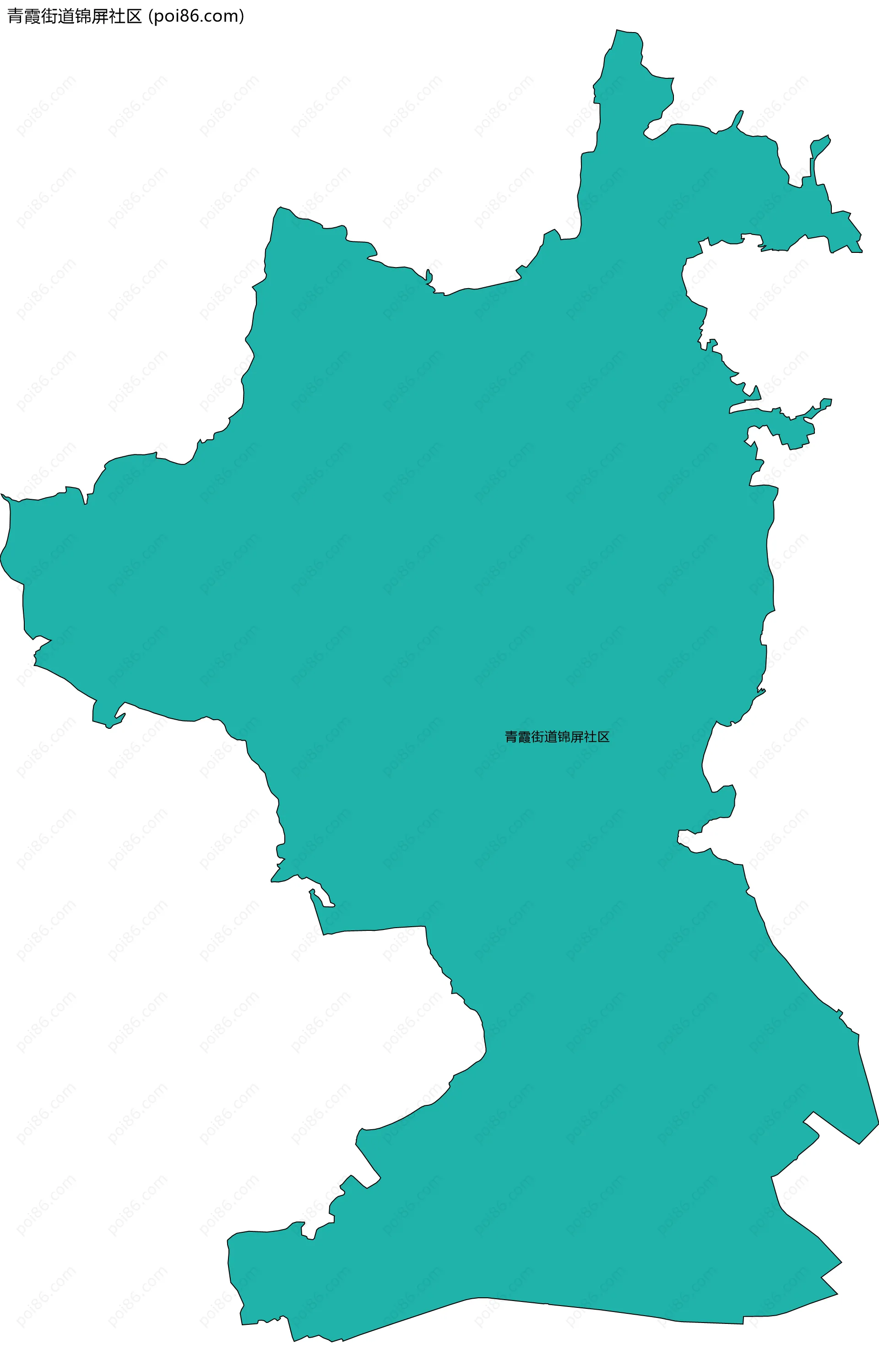 青霞街道锦屏社区边界地图