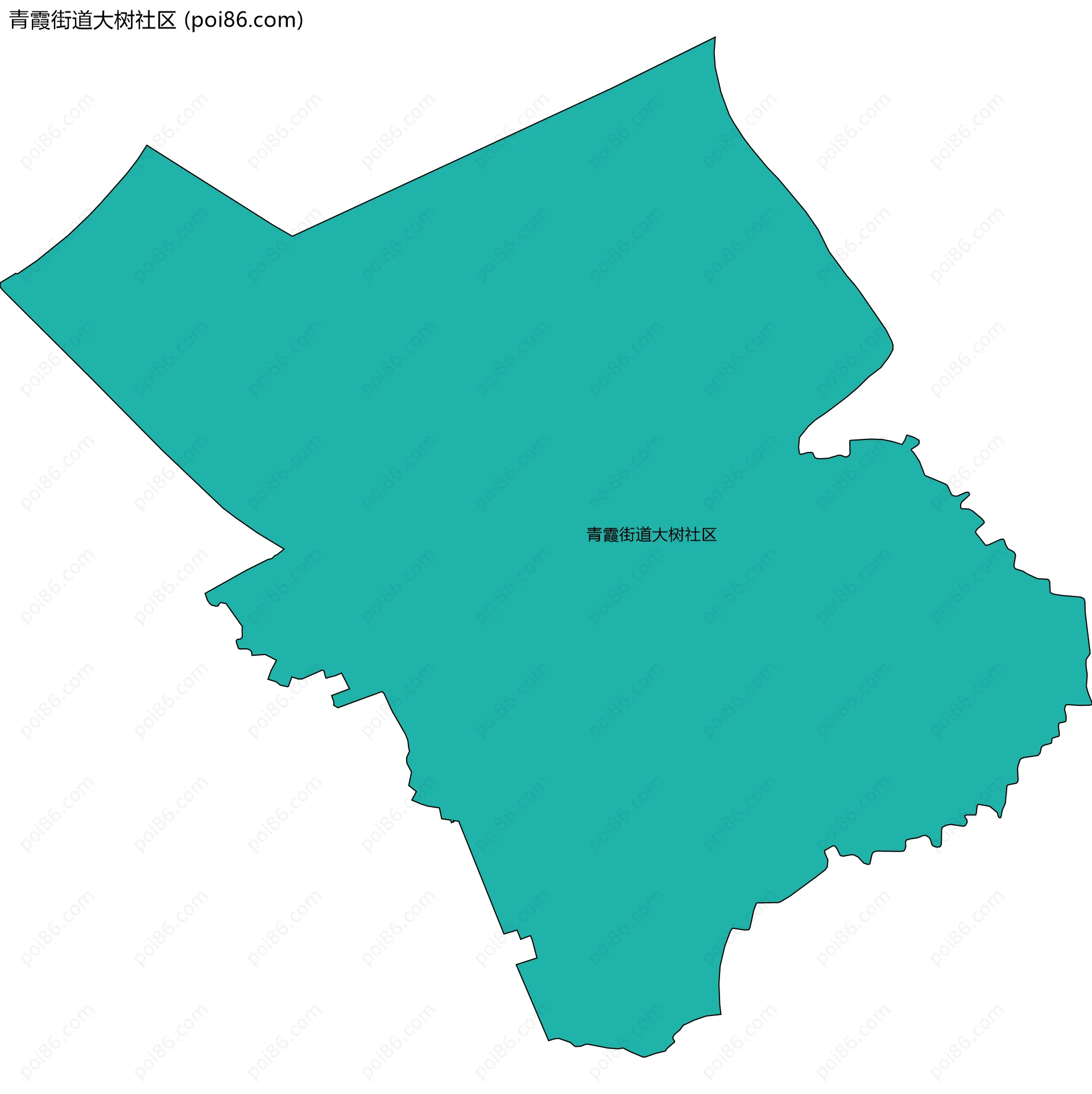 青霞街道大树社区边界地图