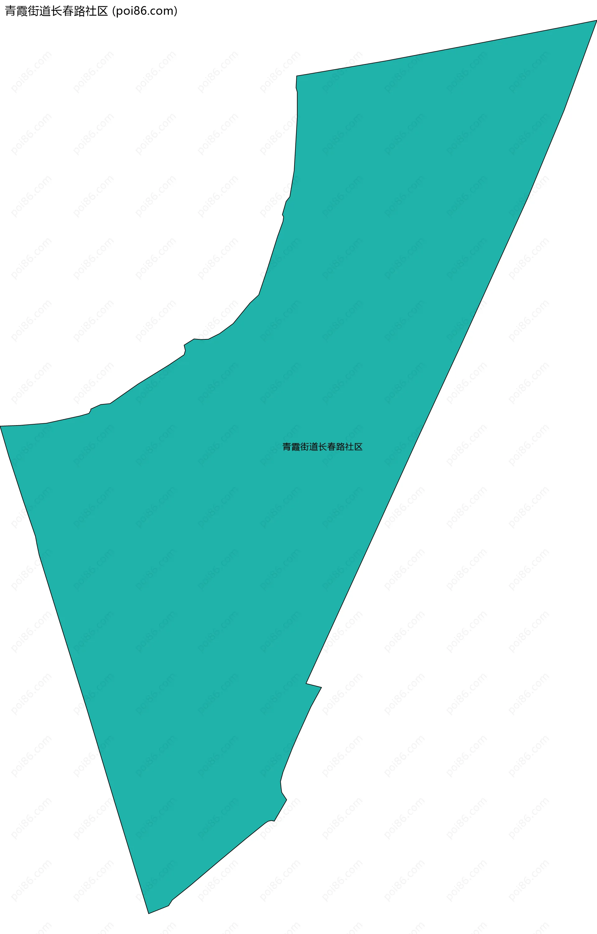 青霞街道长春路社区边界地图