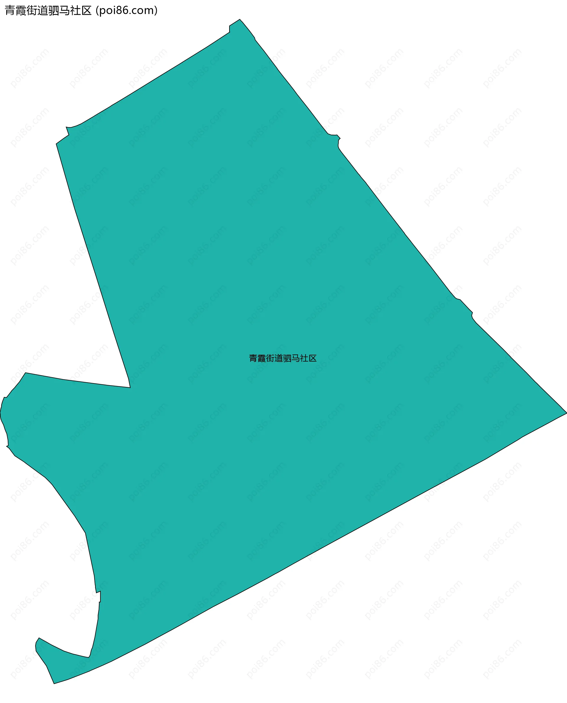 青霞街道驷马社区边界地图