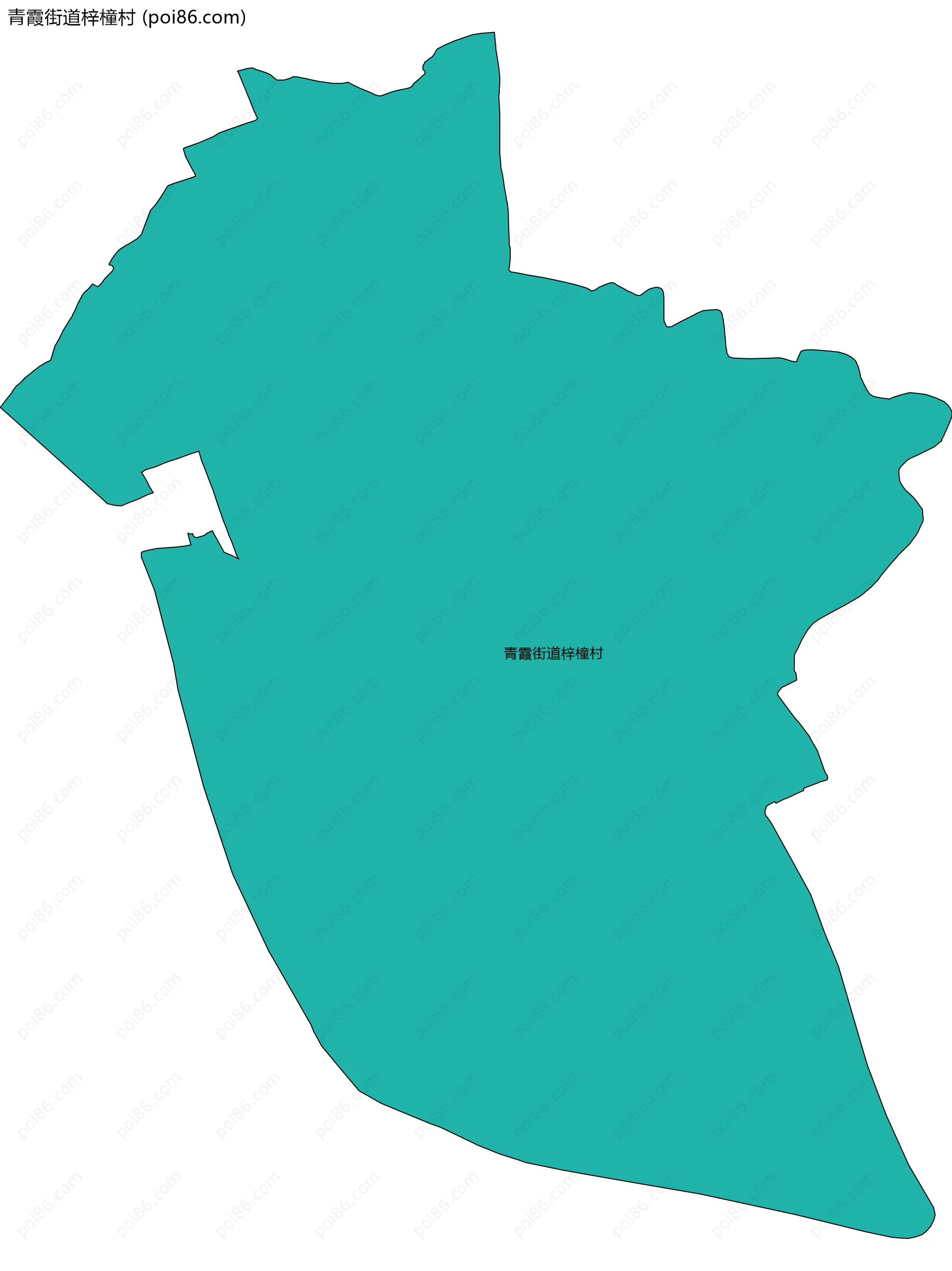 青霞街道梓橦村边界地图