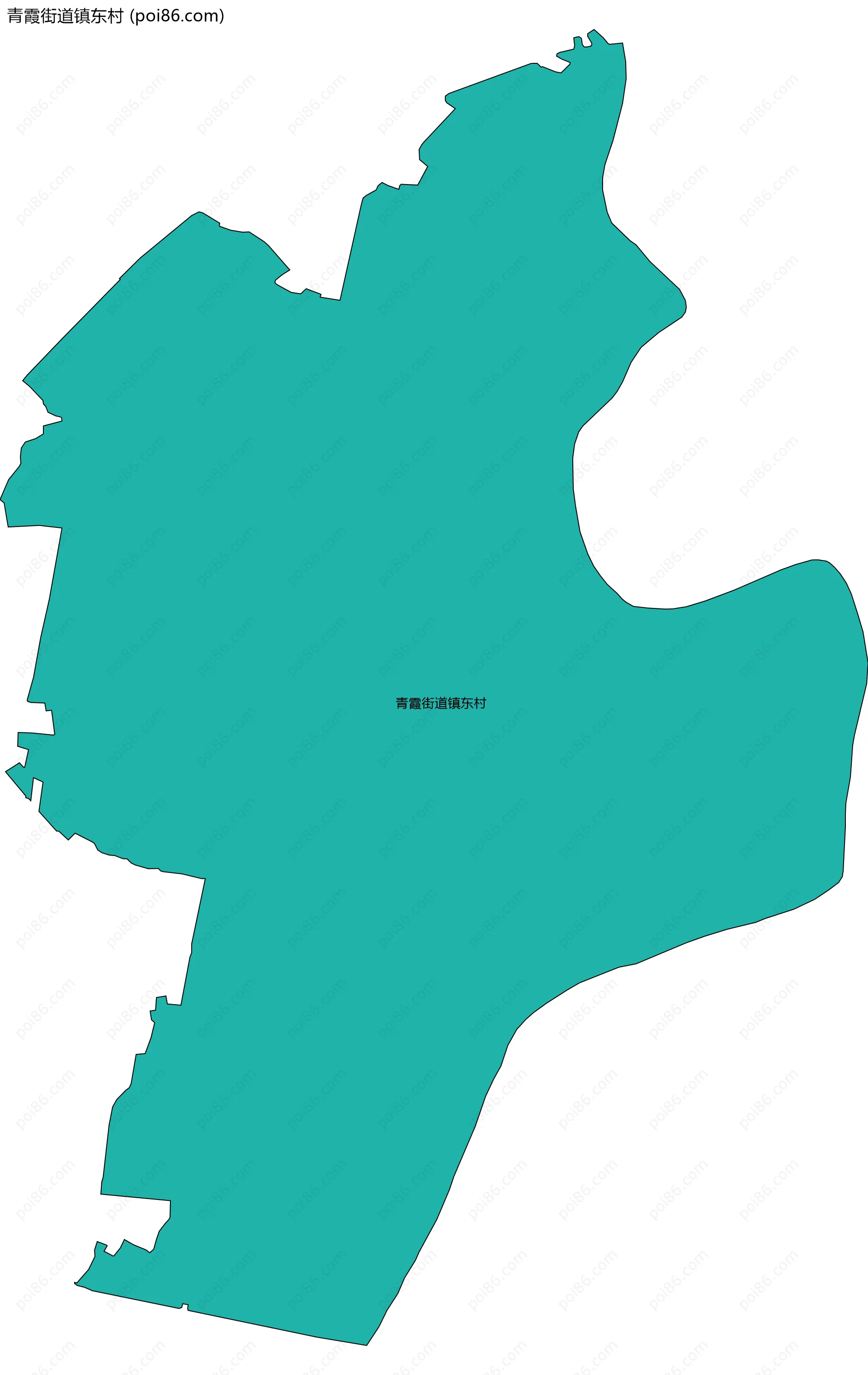 青霞街道镇东村边界地图