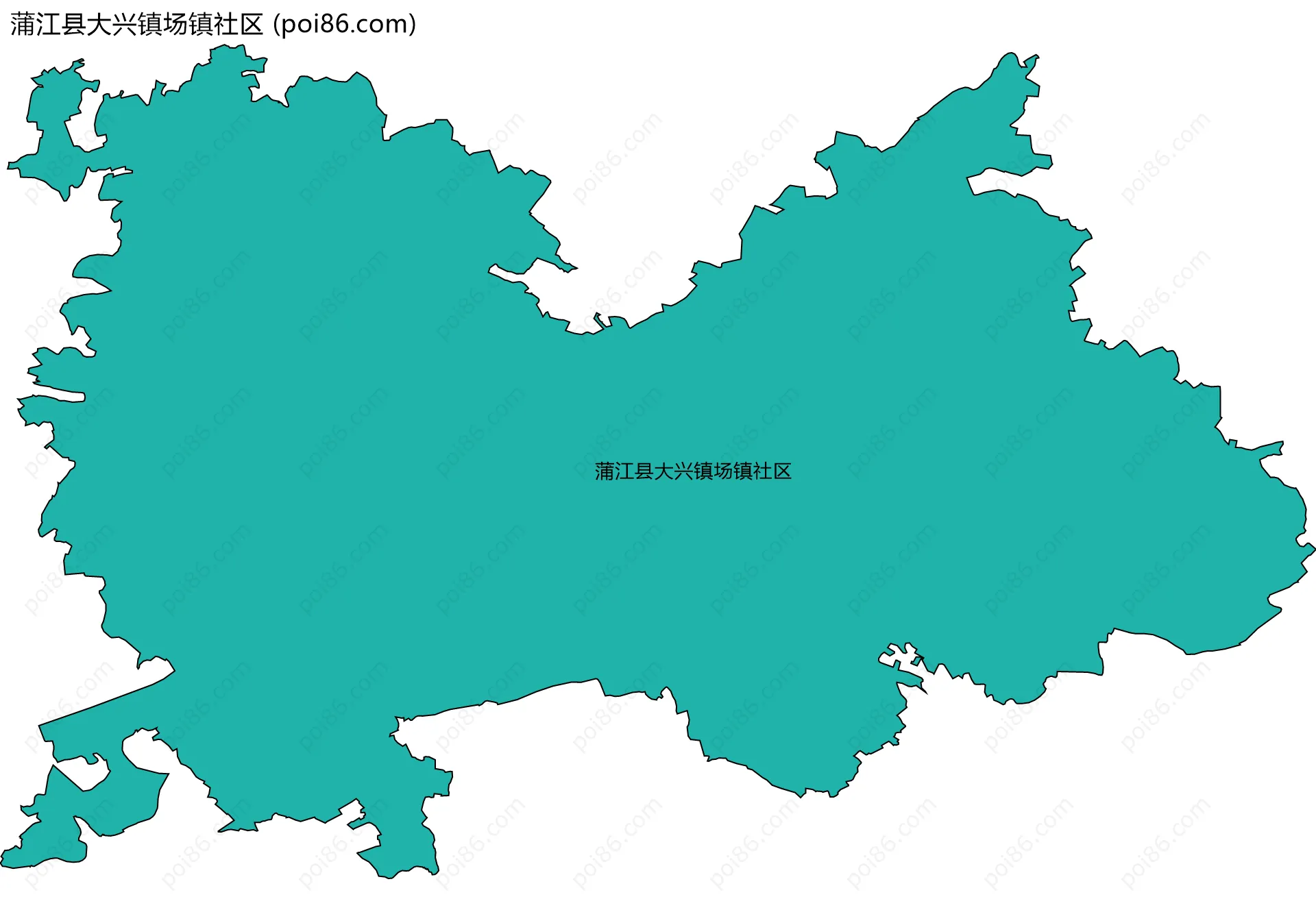 蒲江县大兴镇场镇社区边界地图