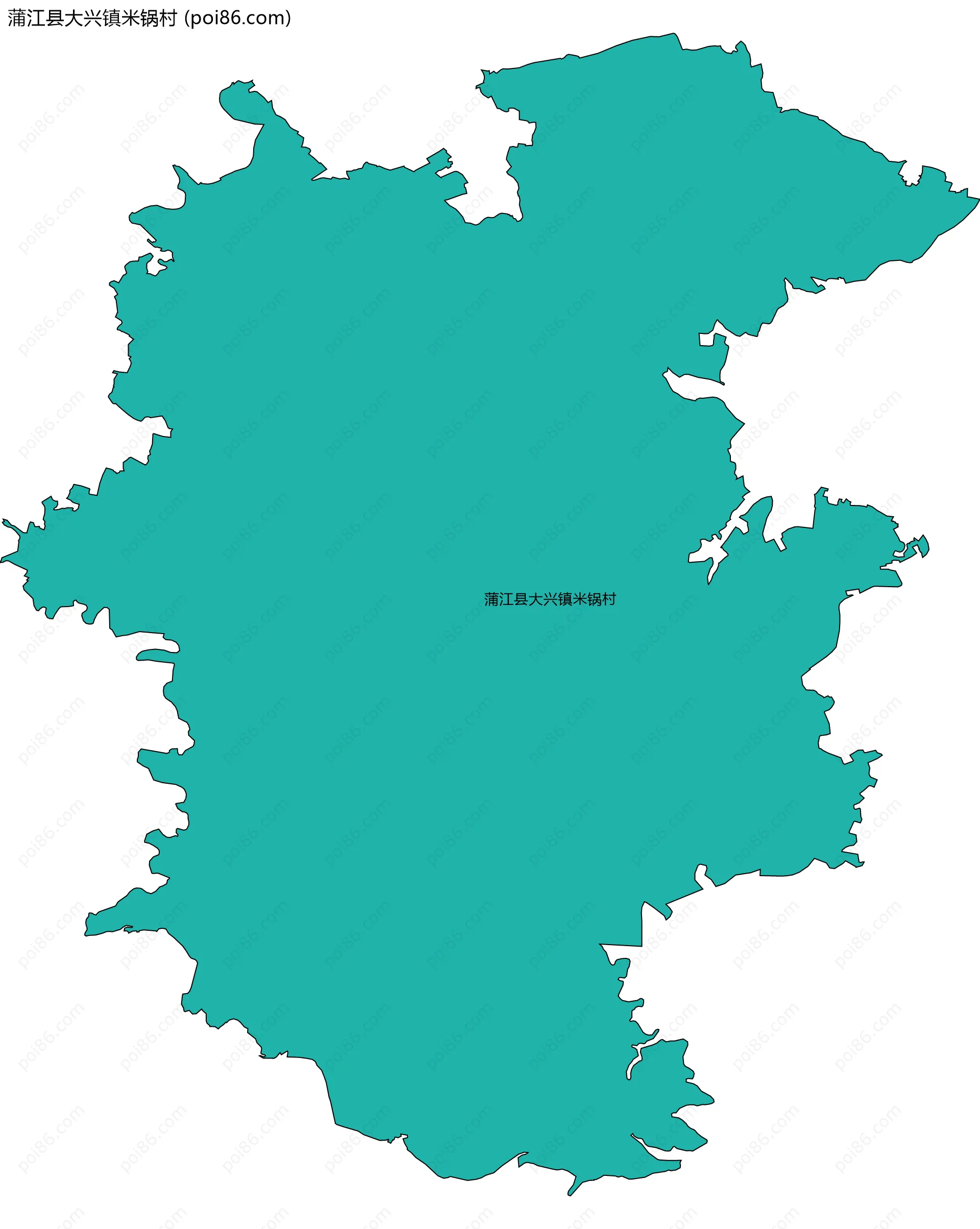 蒲江县大兴镇米锅村边界地图