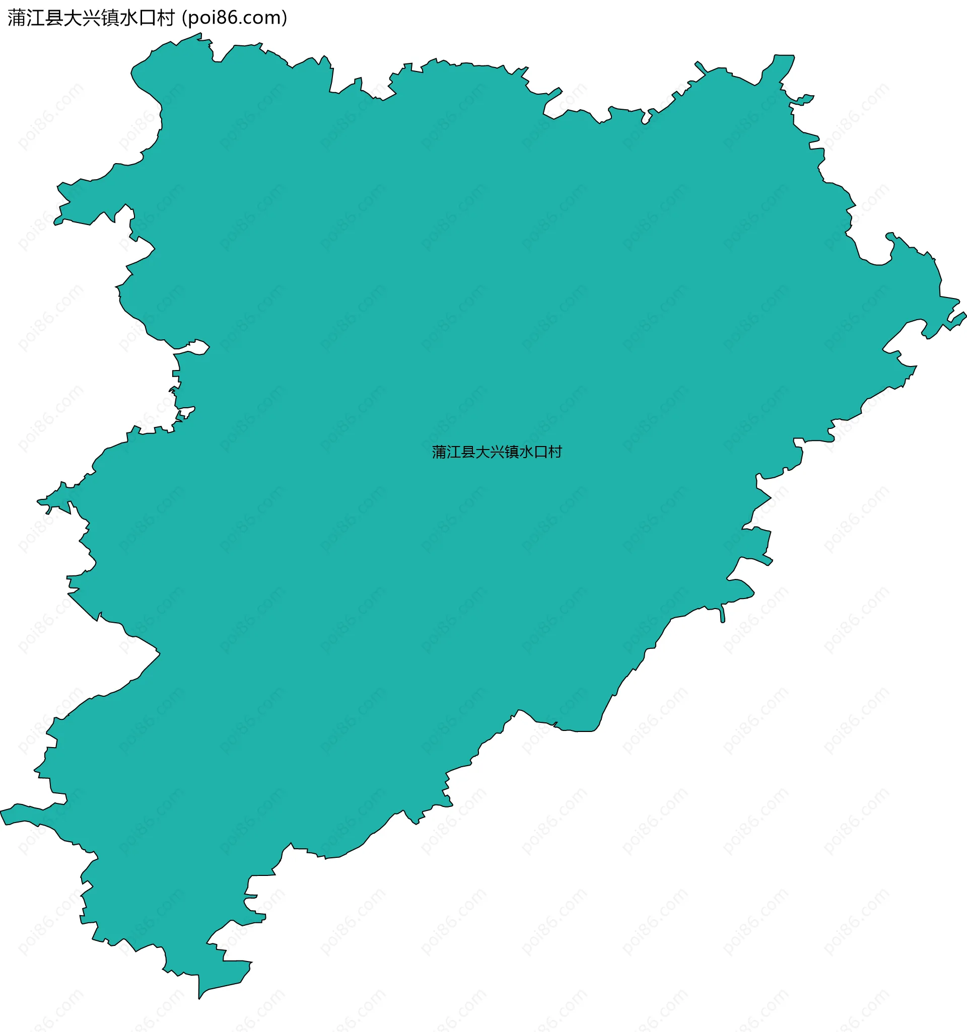 蒲江县大兴镇水口村边界地图
