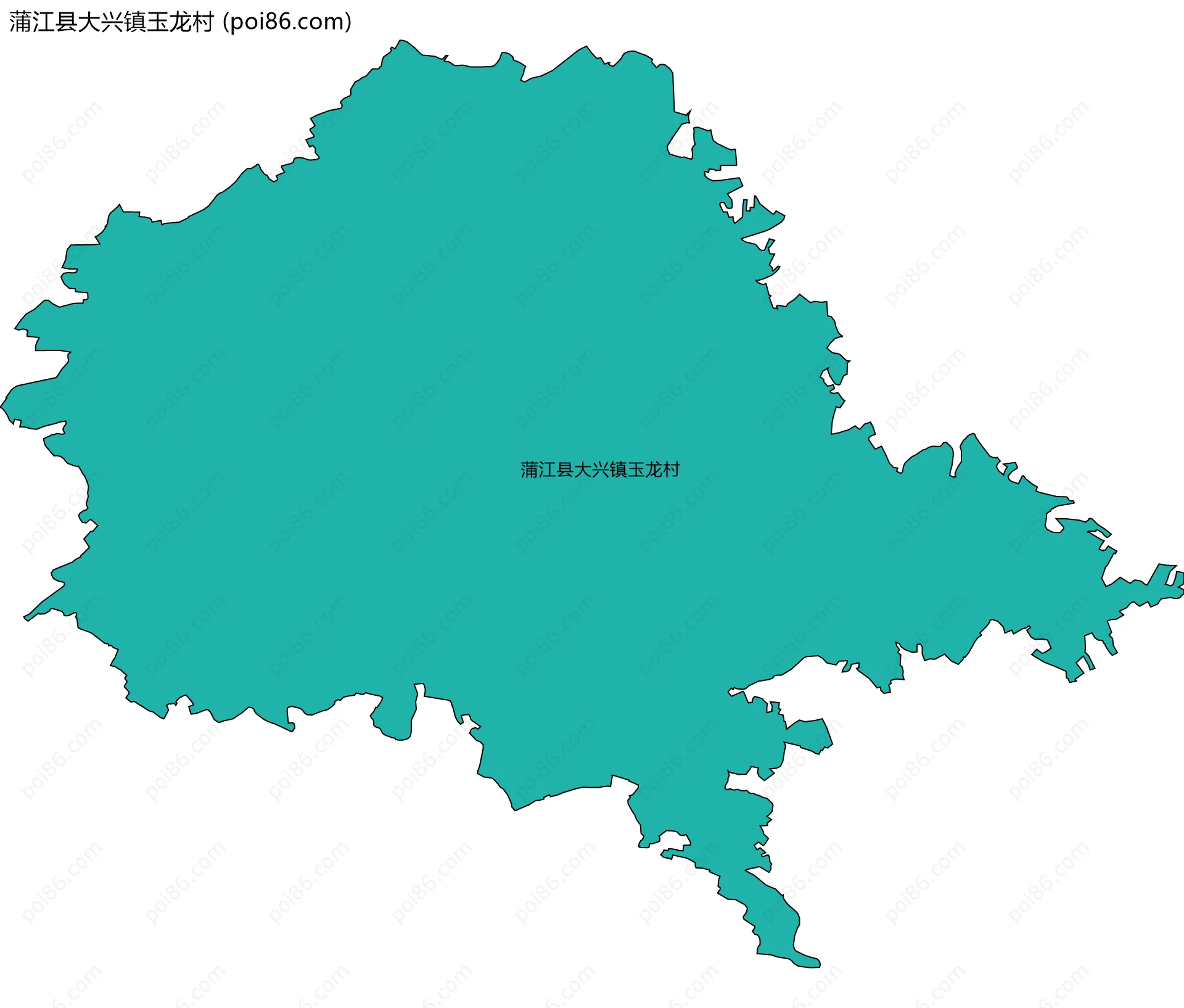 蒲江县大兴镇玉龙村边界地图