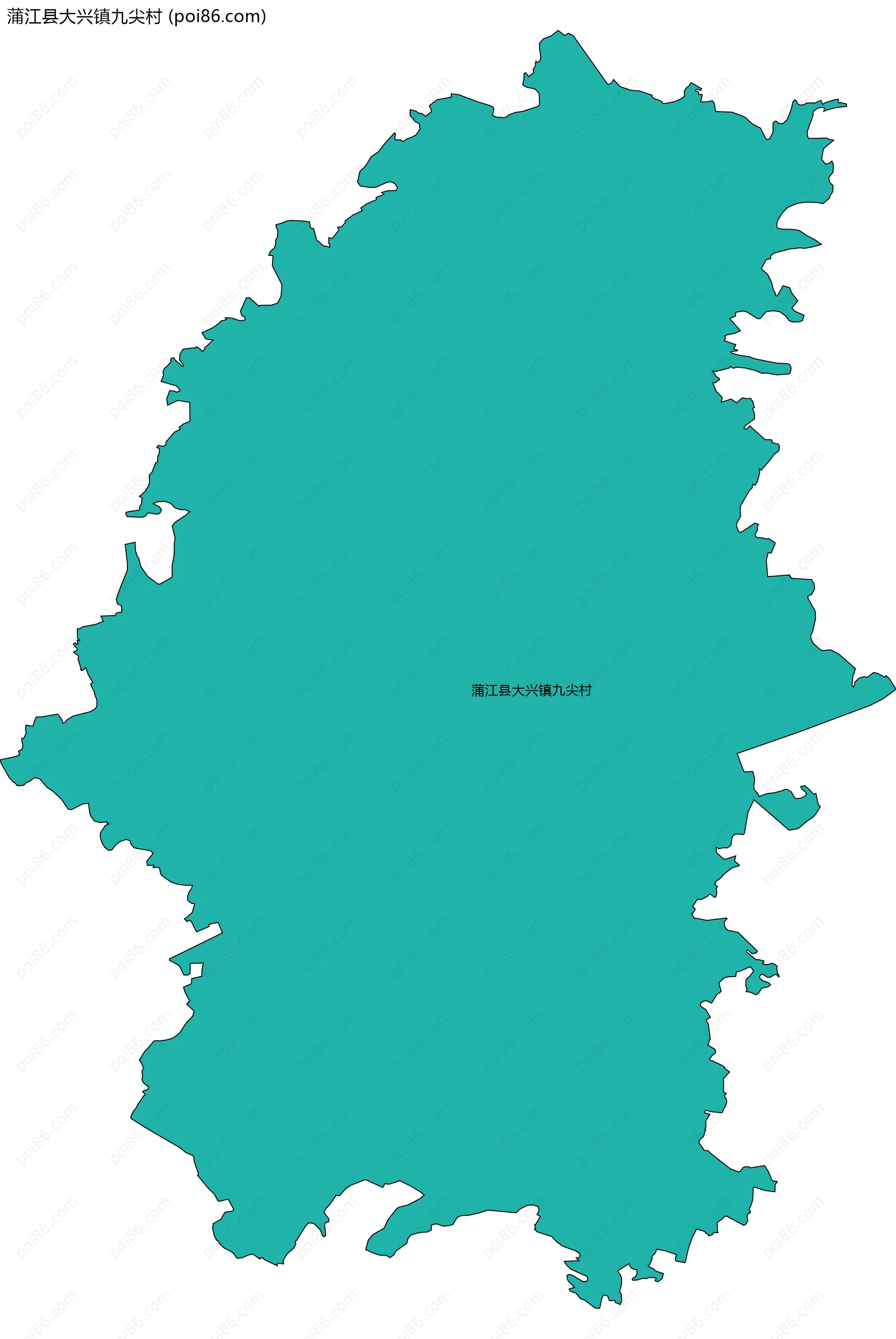 蒲江县大兴镇九尖村边界地图