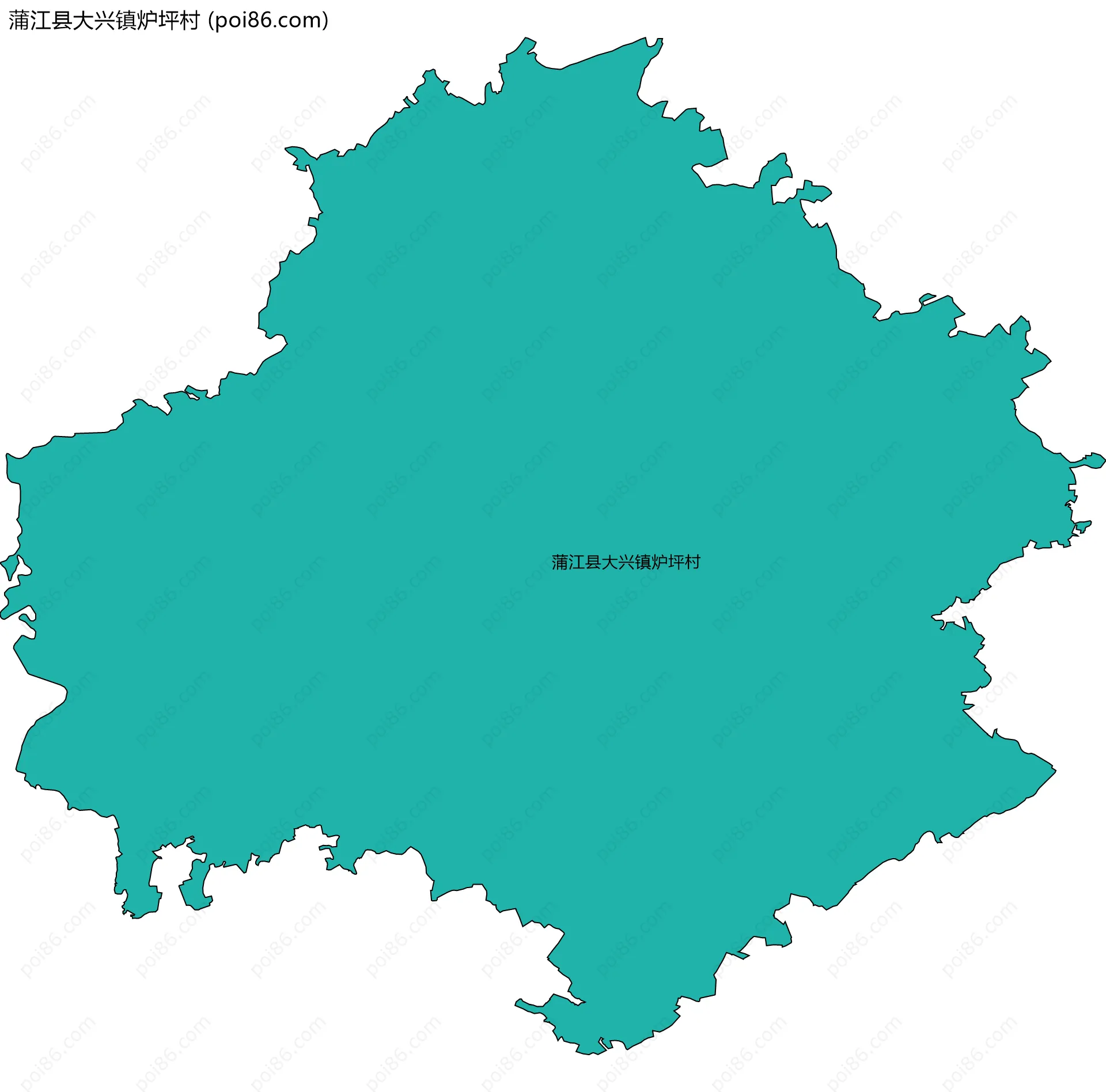 蒲江县大兴镇炉坪村边界地图