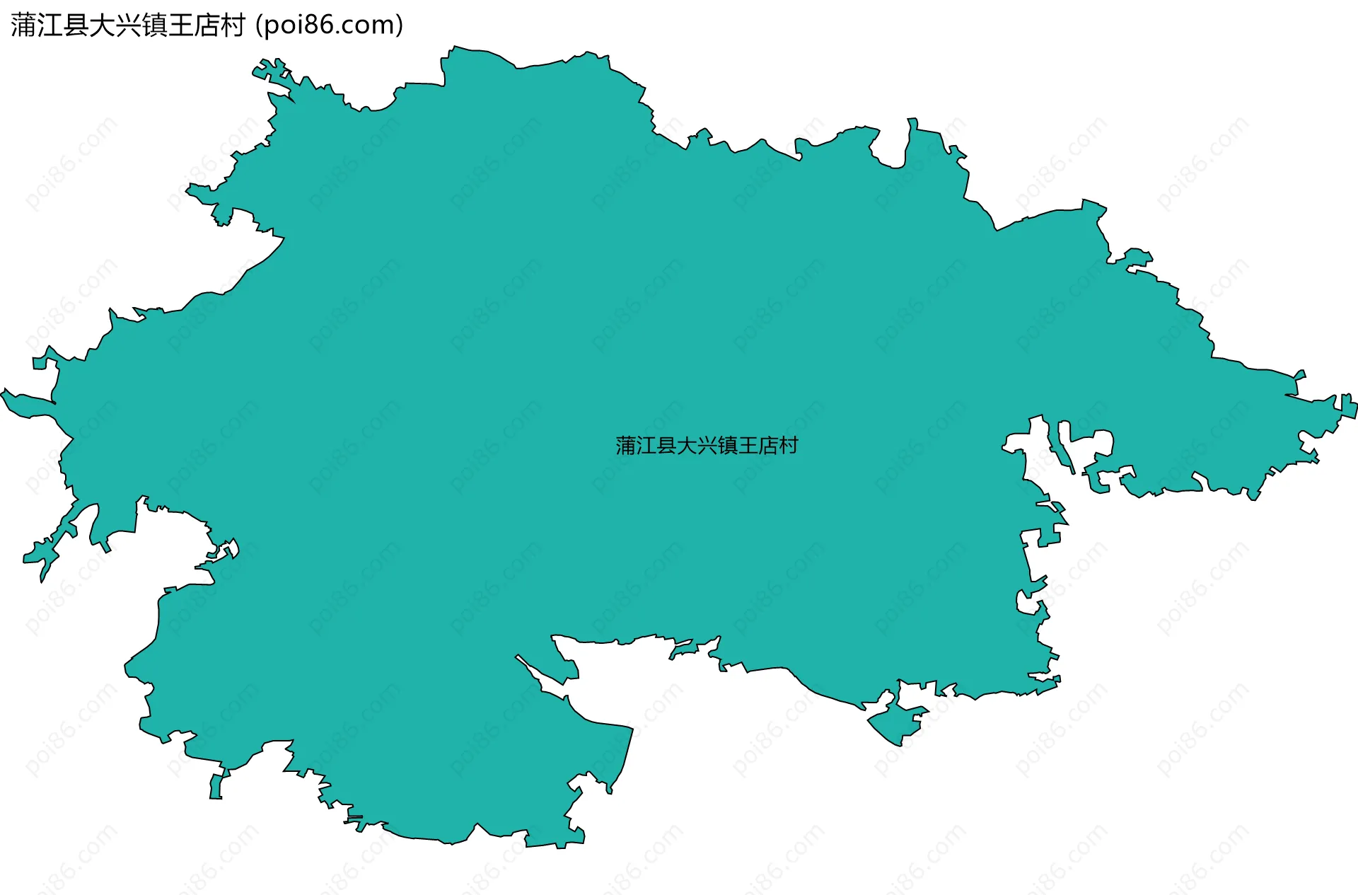 蒲江县大兴镇王店村边界地图