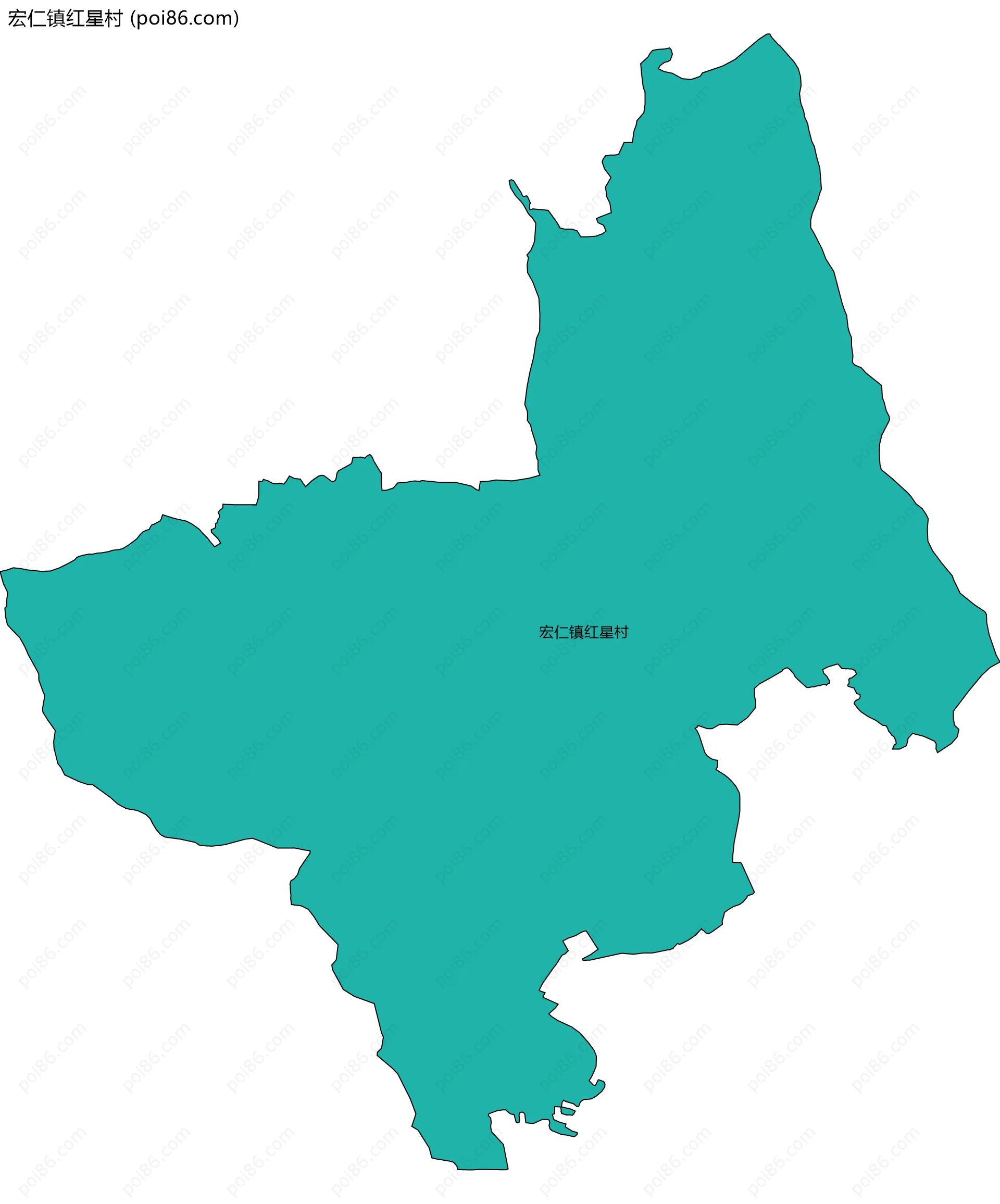 宏仁镇红星村边界地图