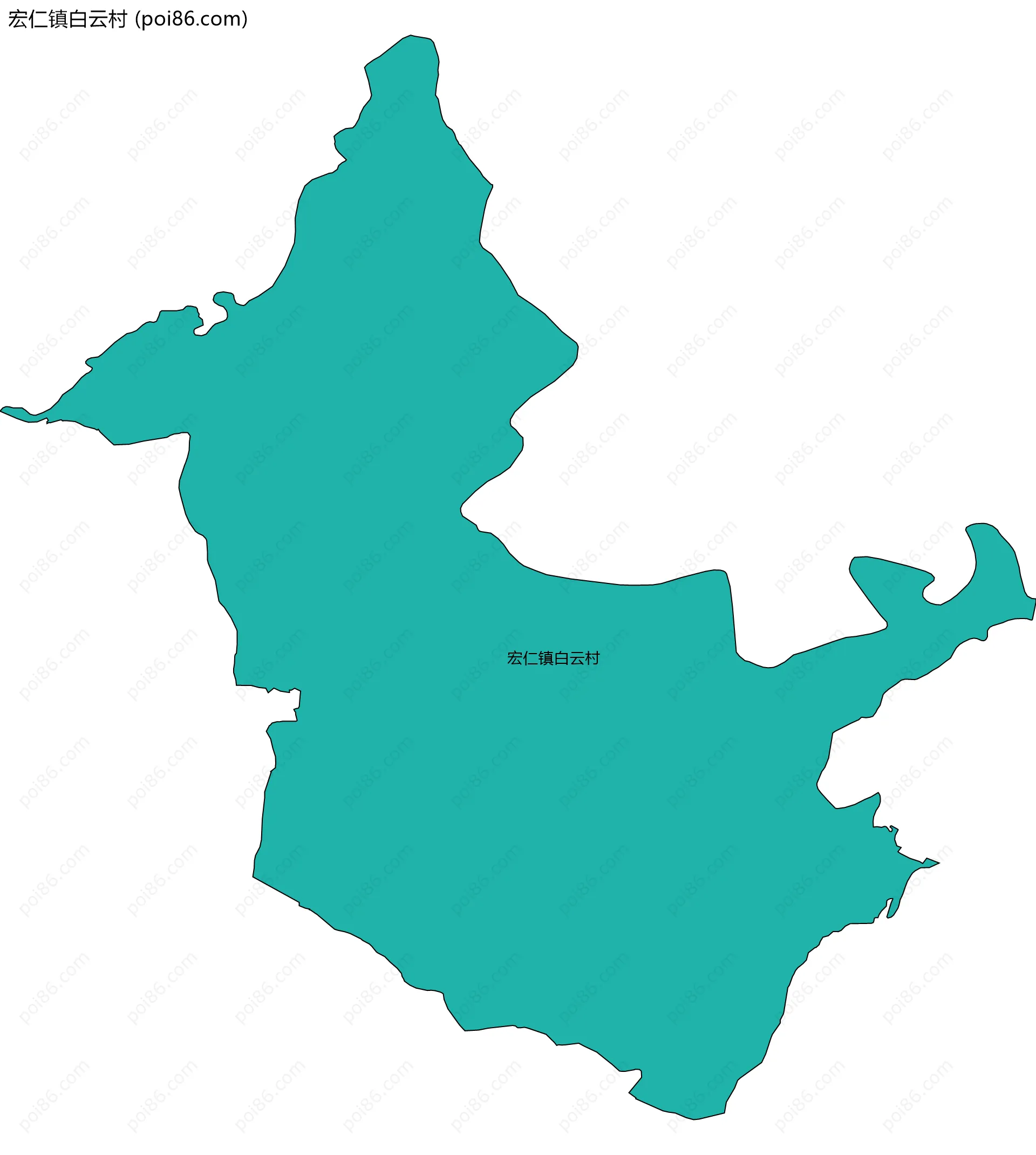 宏仁镇白云村边界地图