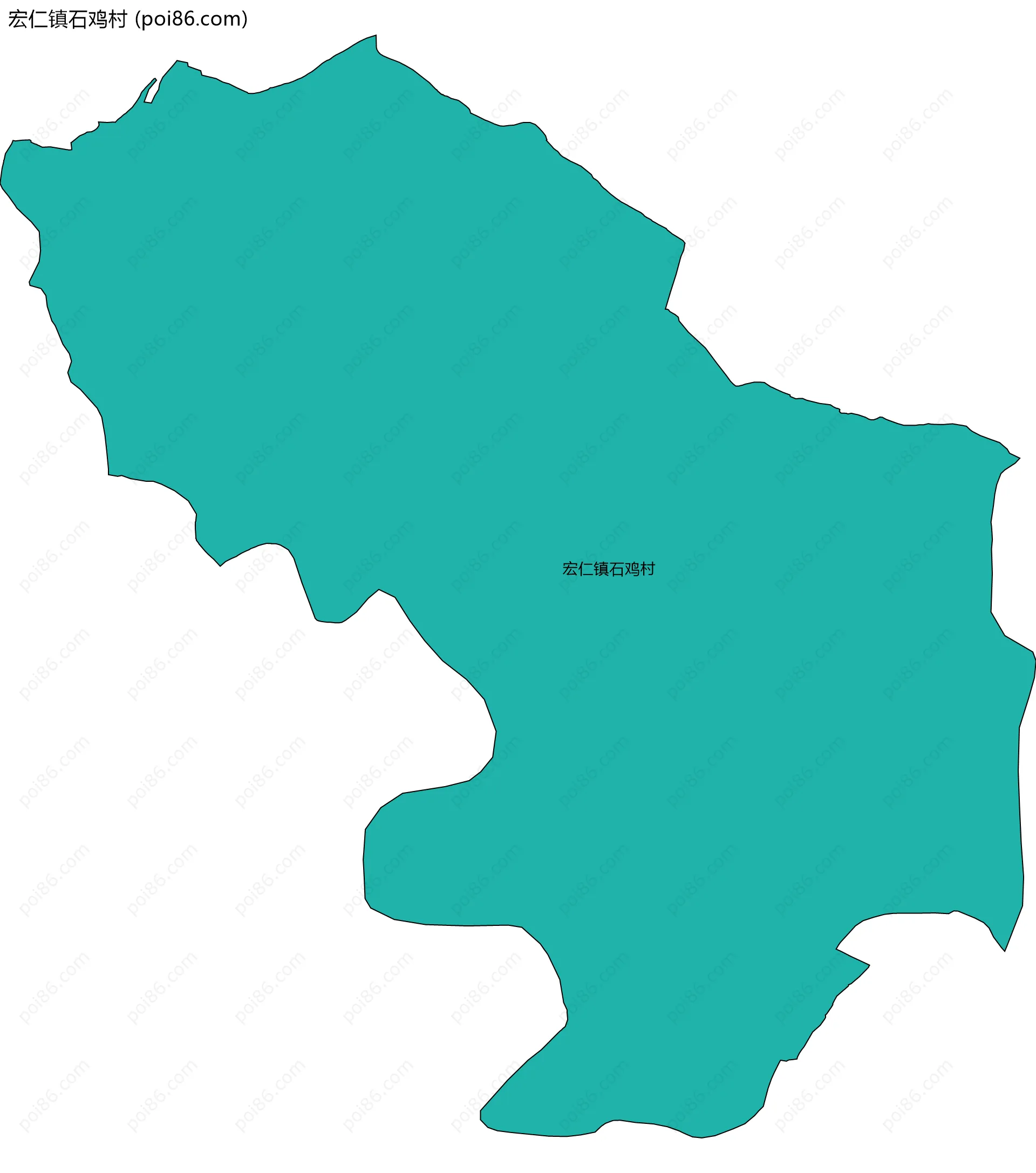 宏仁镇石鸡村边界地图