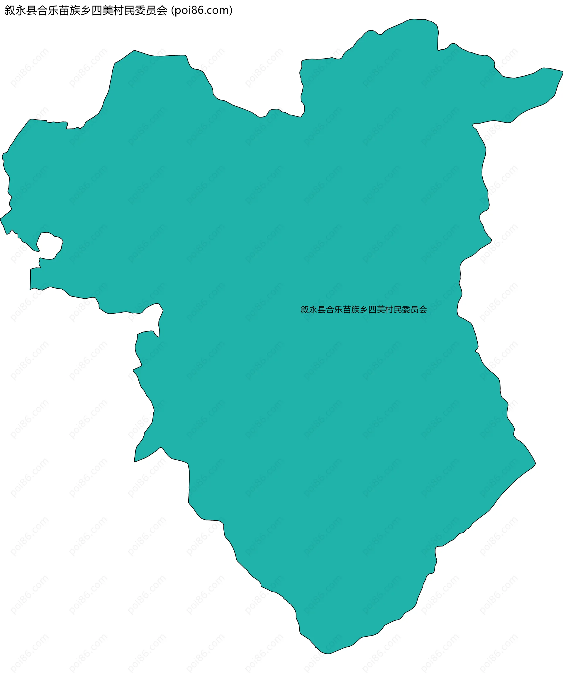 叙永县合乐苗族乡四美村民委员会边界地图