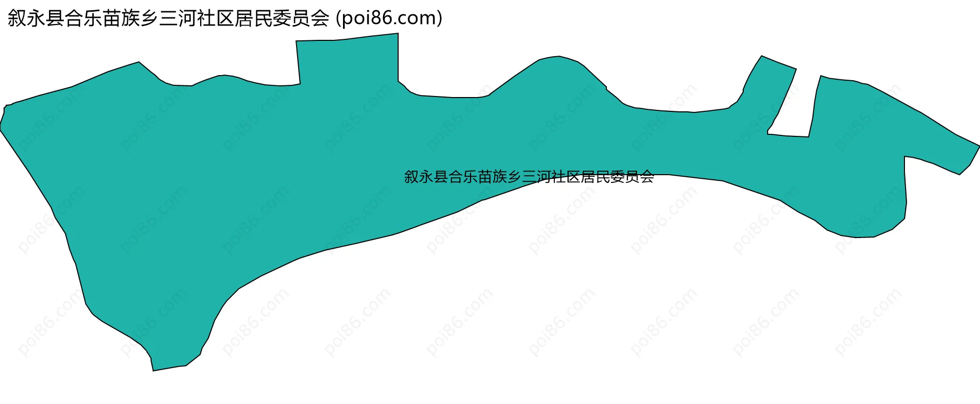 叙永县合乐苗族乡三河社区居民委员会边界地图