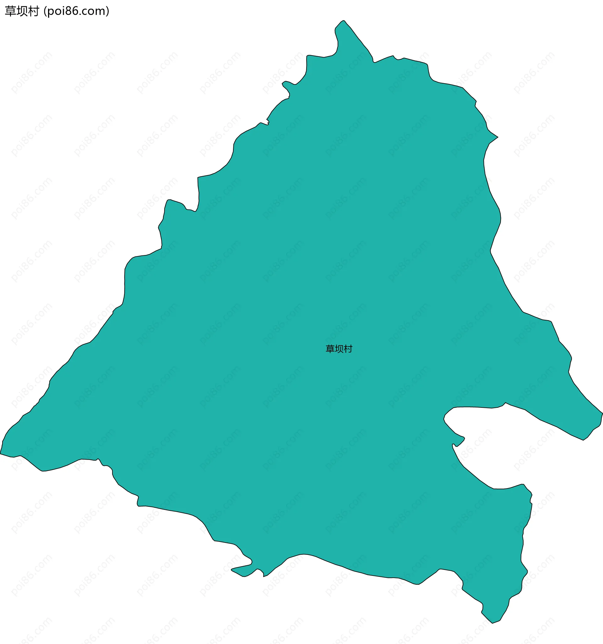 草坝村边界地图