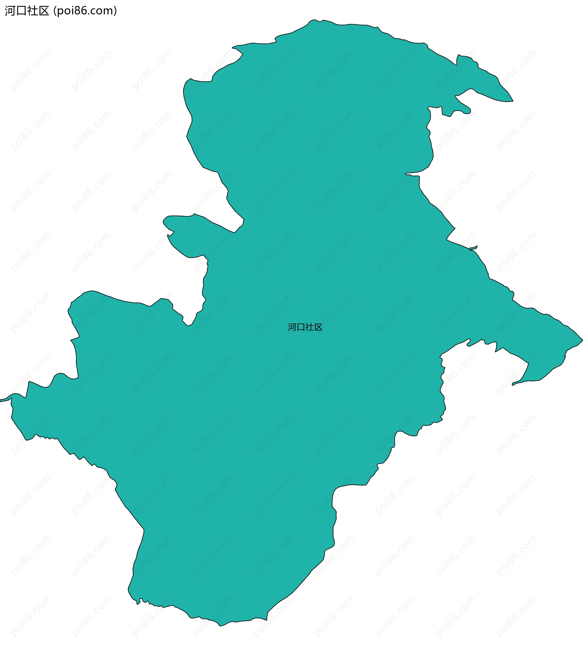 河口社区边界地图