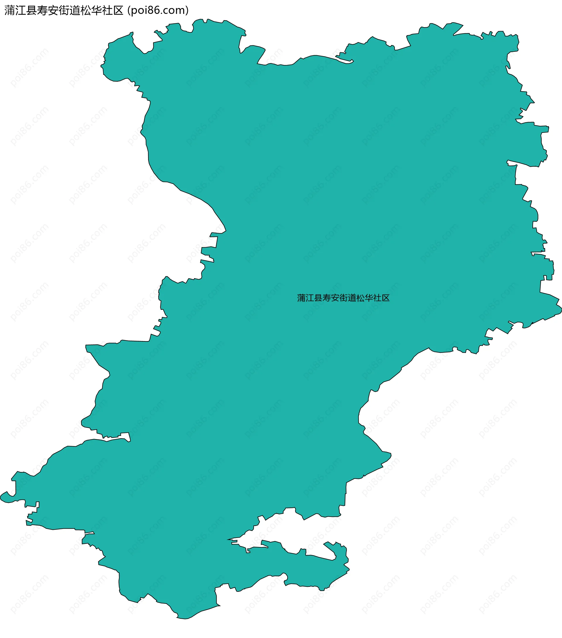 蒲江县寿安街道松华社区边界地图
