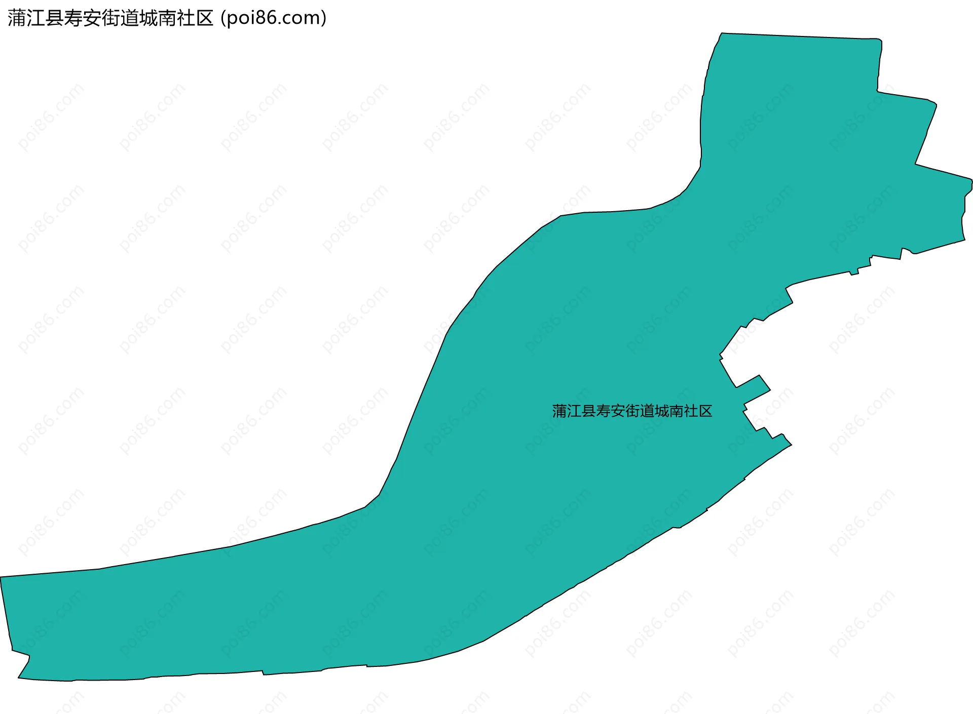 蒲江县寿安街道城南社区边界地图