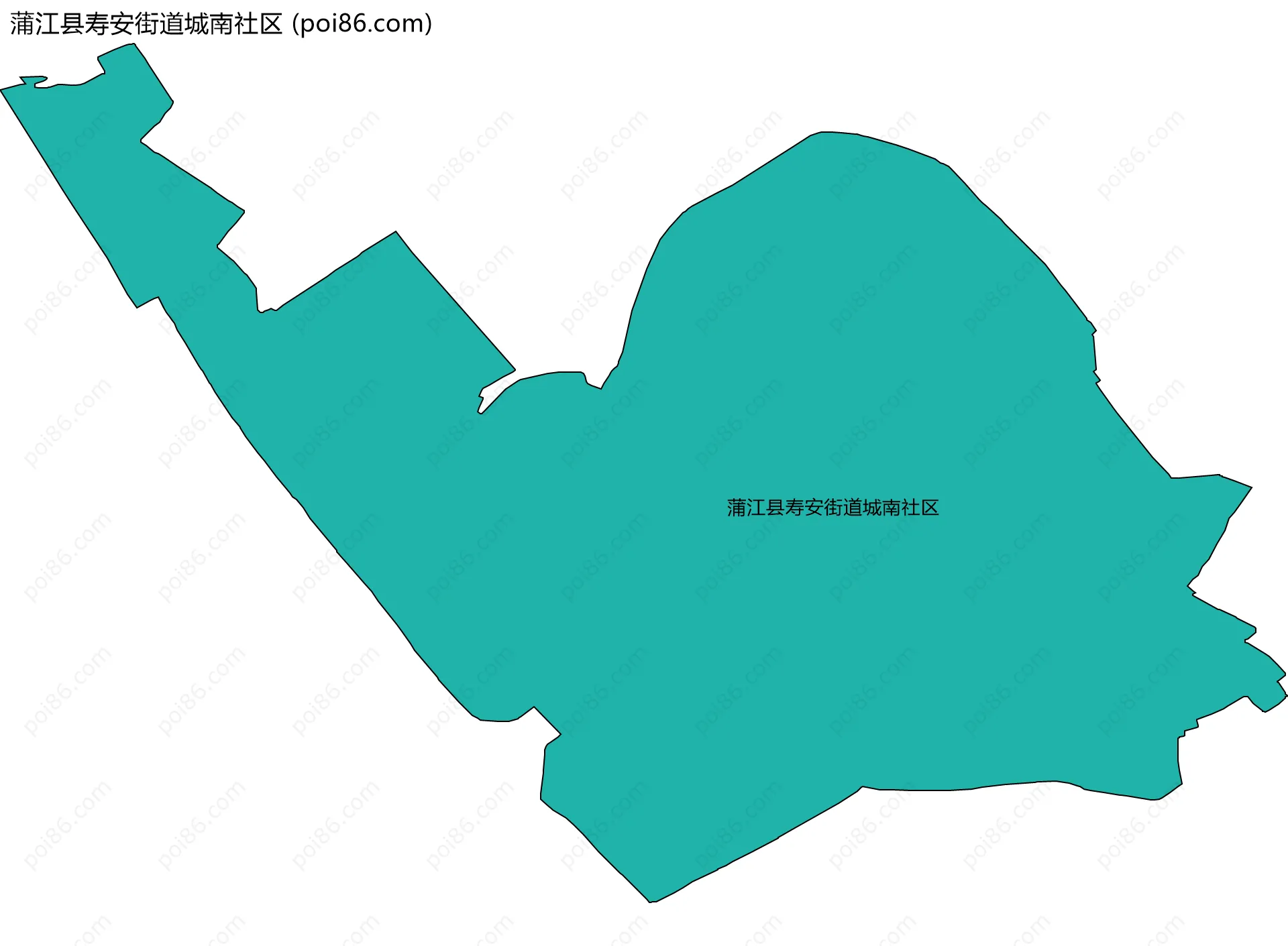 蒲江县寿安街道城南社区边界地图