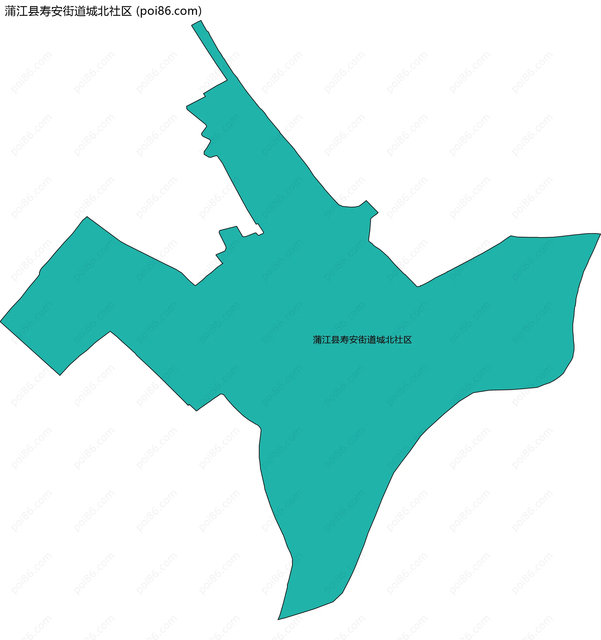 蒲江县寿安街道城北社区边界地图