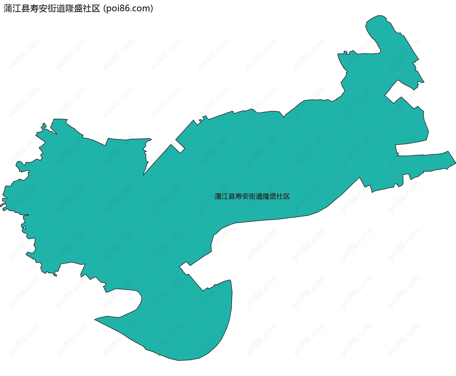 蒲江县寿安街道隆盛社区边界地图