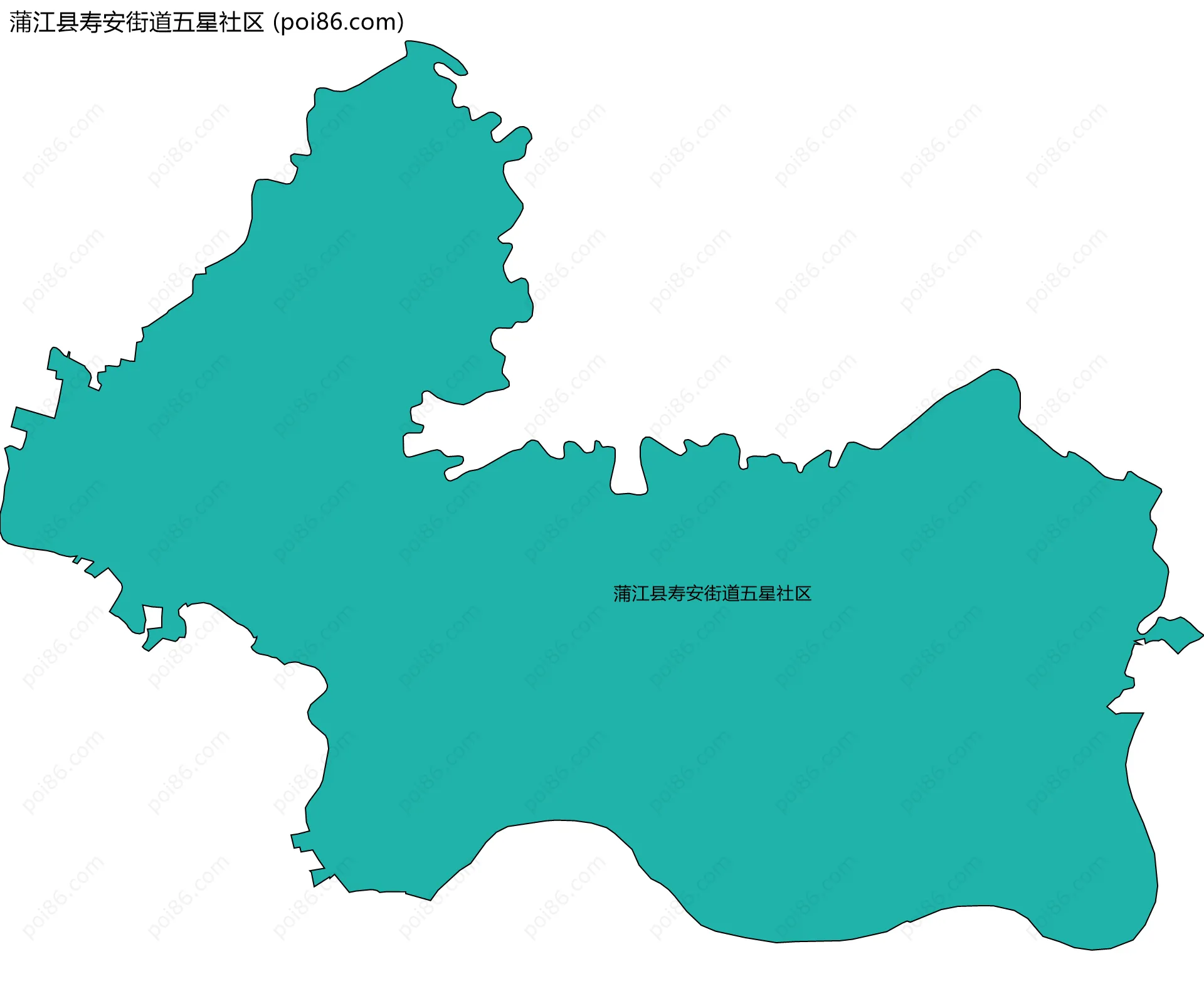 蒲江县寿安街道五星社区边界地图