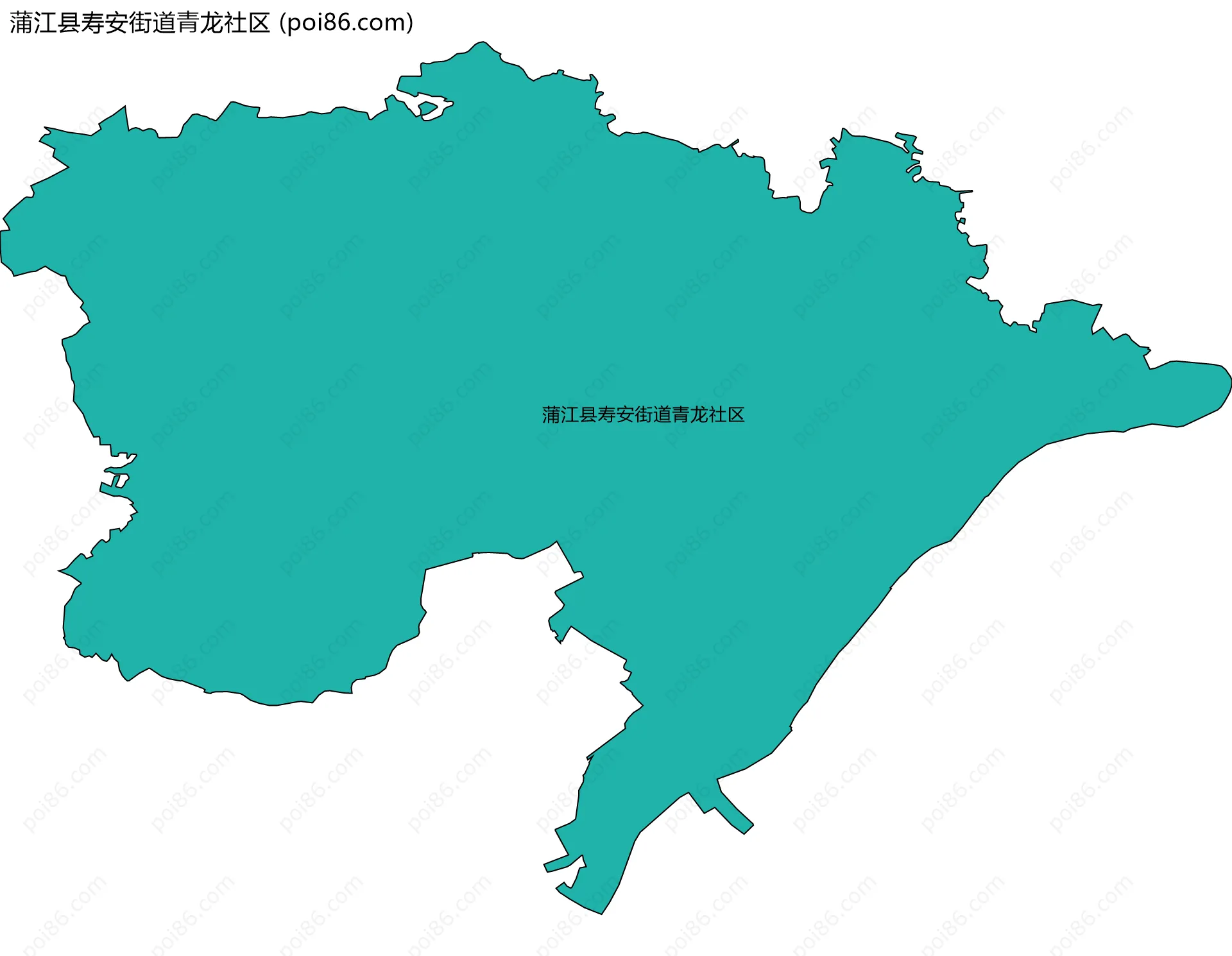 蒲江县寿安街道青龙社区边界地图