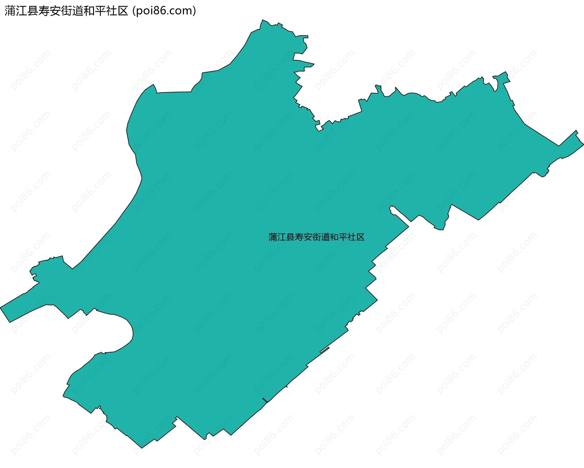 蒲江县寿安街道和平社区边界地图