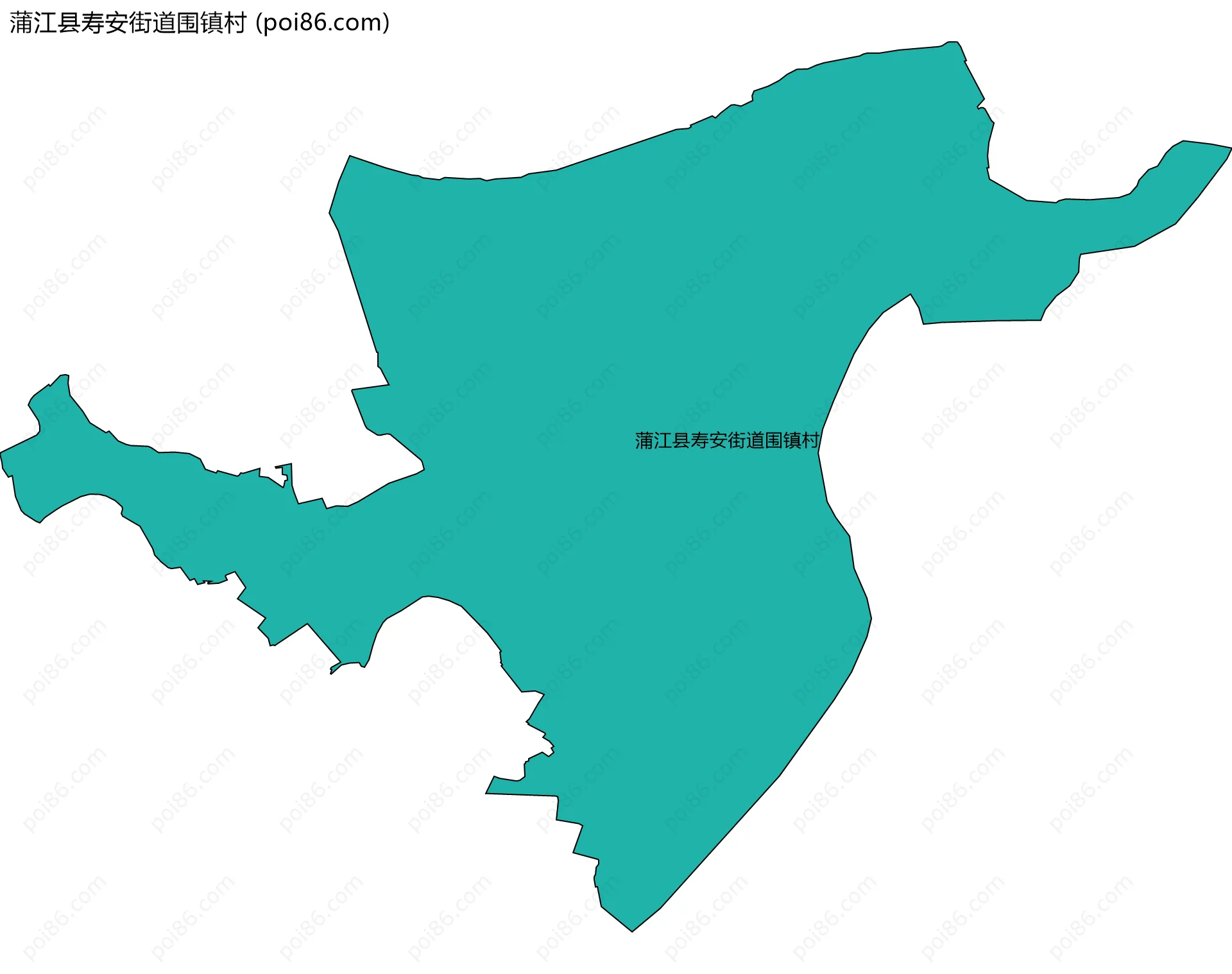 蒲江县寿安街道围镇村边界地图