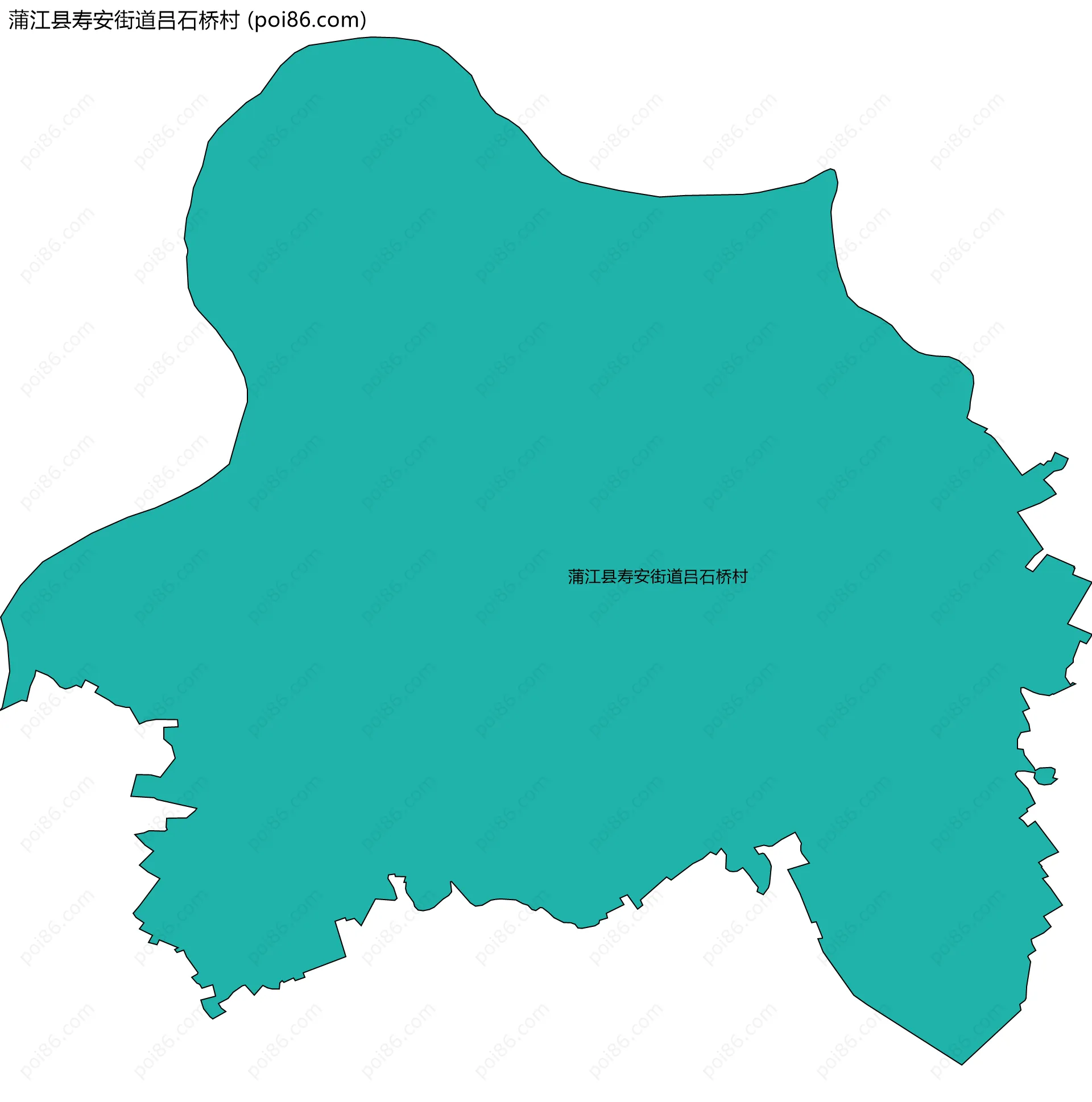 蒲江县寿安街道吕石桥村边界地图