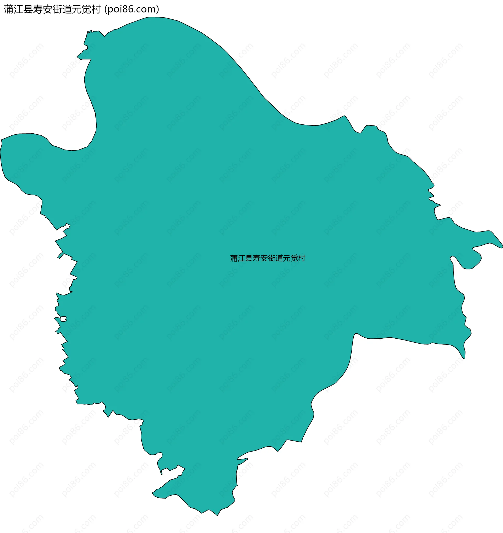 蒲江县寿安街道元觉村边界地图