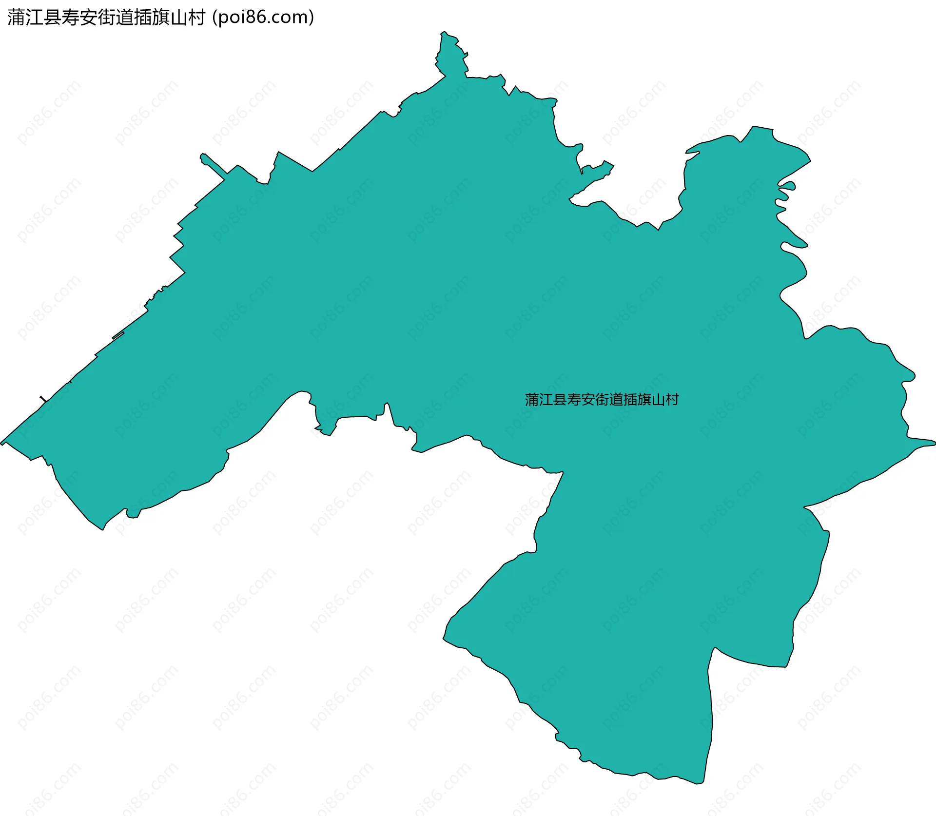 蒲江县寿安街道插旗山村边界地图