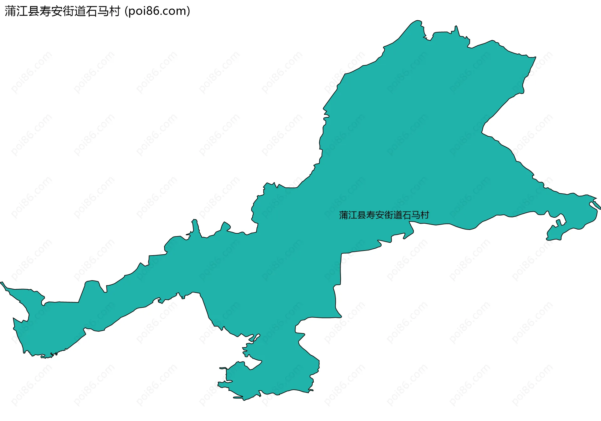 蒲江县寿安街道石马村边界地图