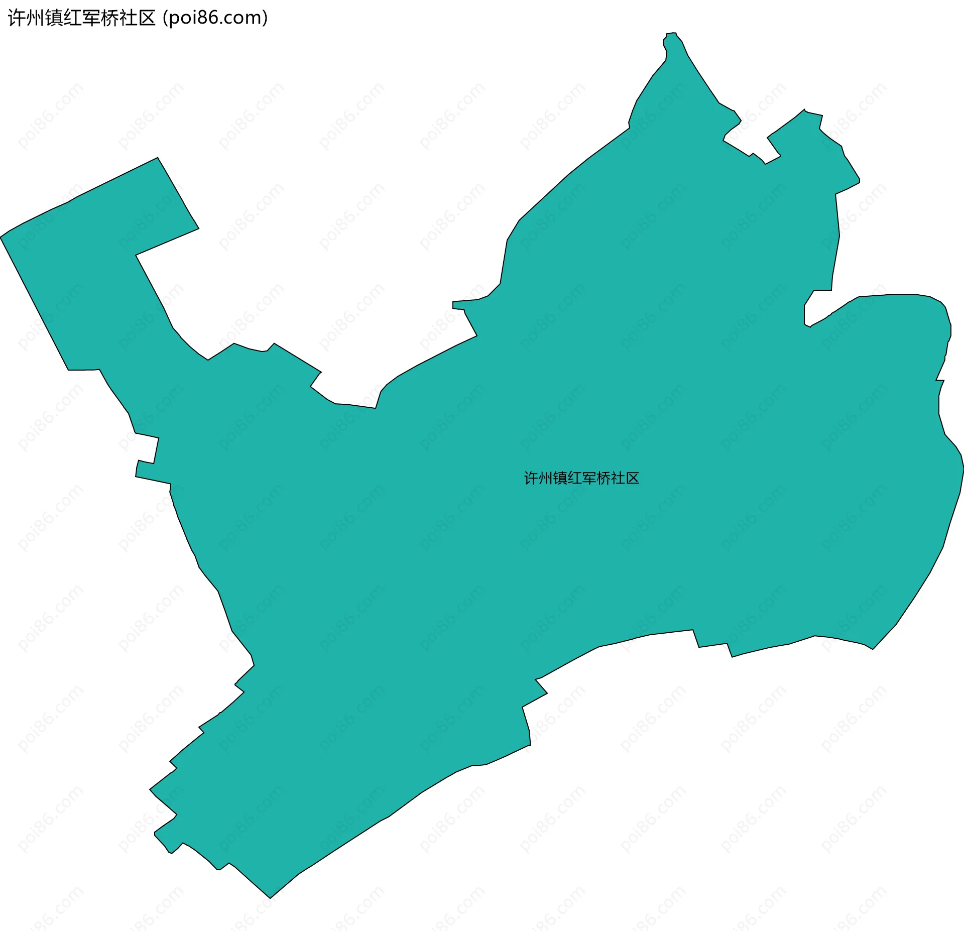 许州镇红军桥社区边界地图