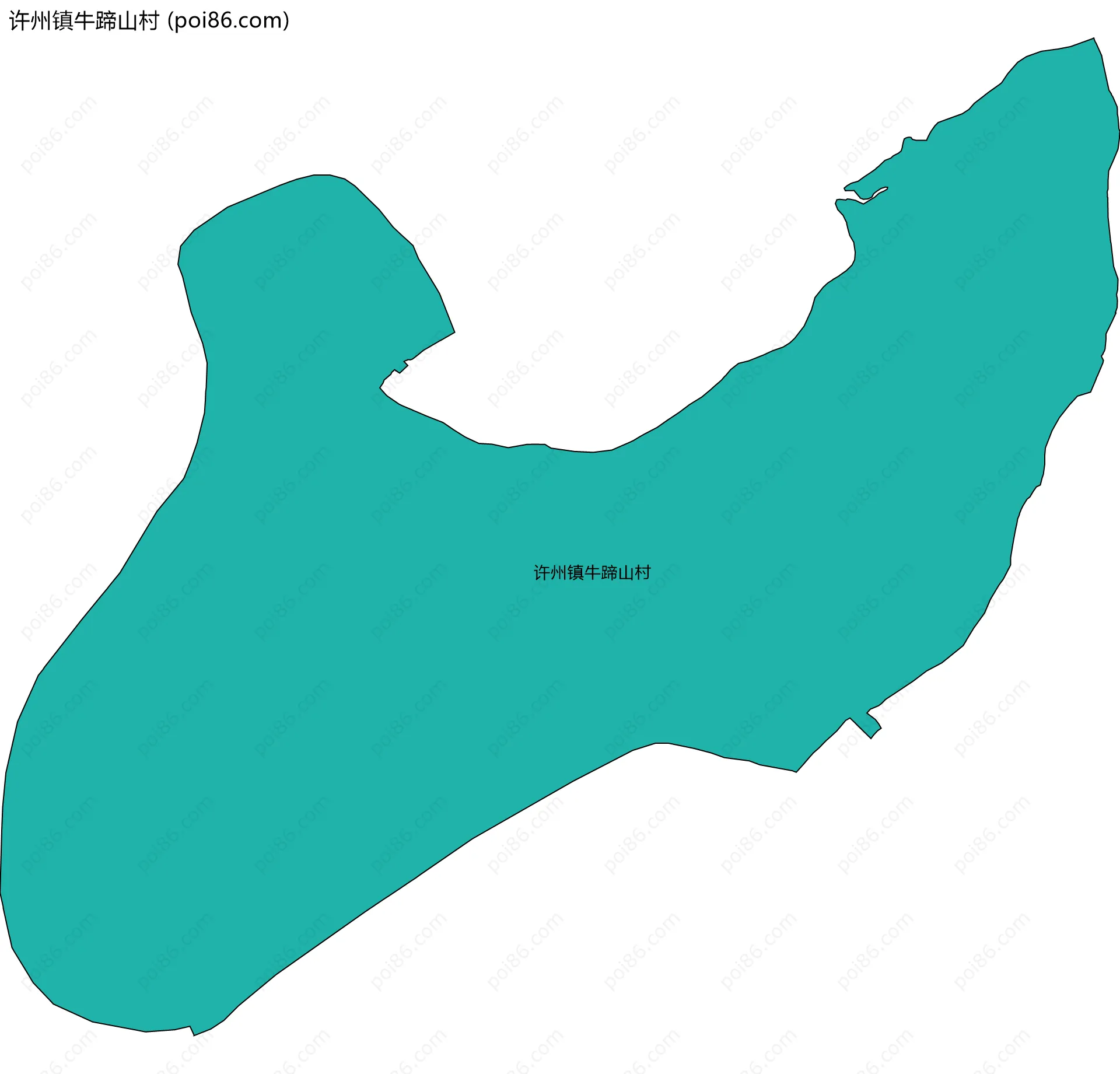 许州镇牛蹄山村边界地图